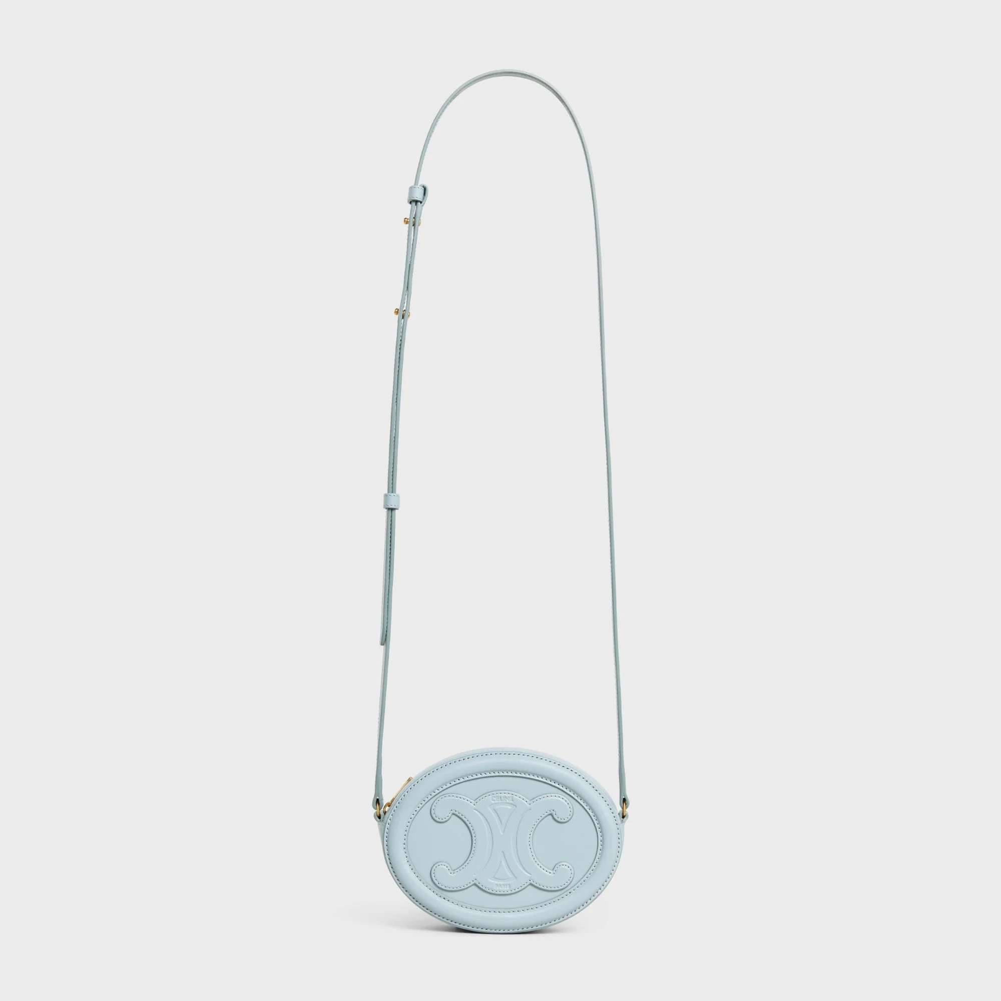 Cuir Triomphe Slg Crossbody Oval Purse Trio.Slg Smooth Calf. - Ice Blue - Image 9