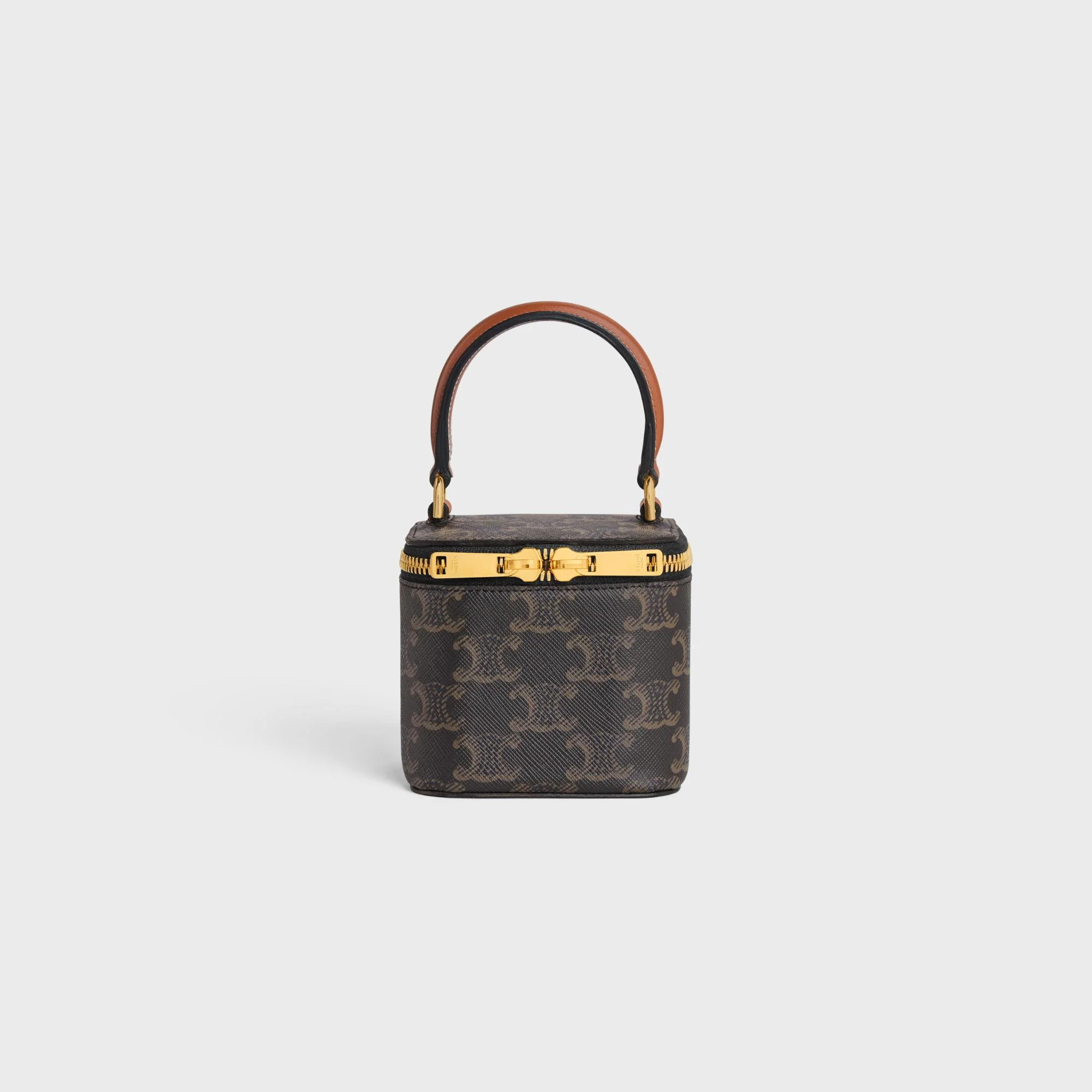 Triomphe Canvas Slg Mini Vanity Case & Calfskin - Tan - Image 5