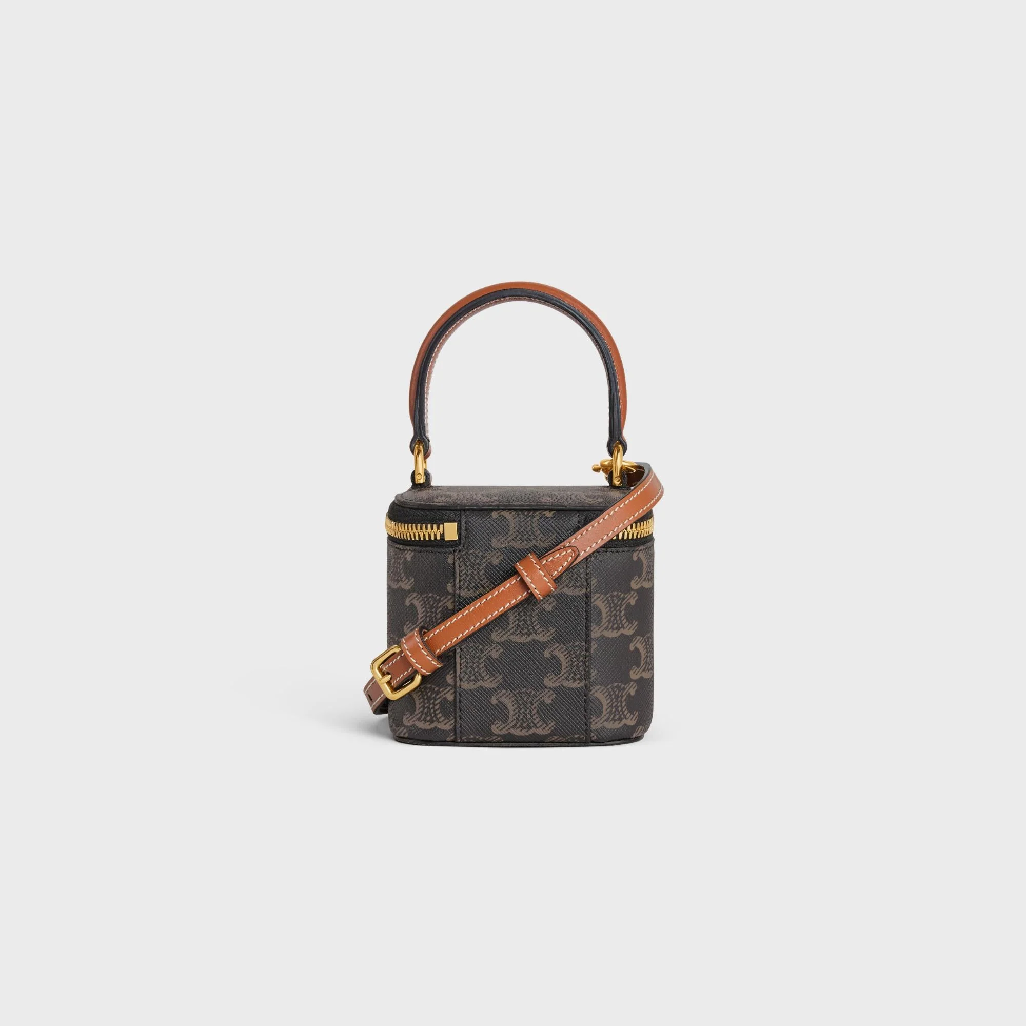 Triomphe Canvas Slg Mini Vanity Case & Calfskin - Tan - Image 3