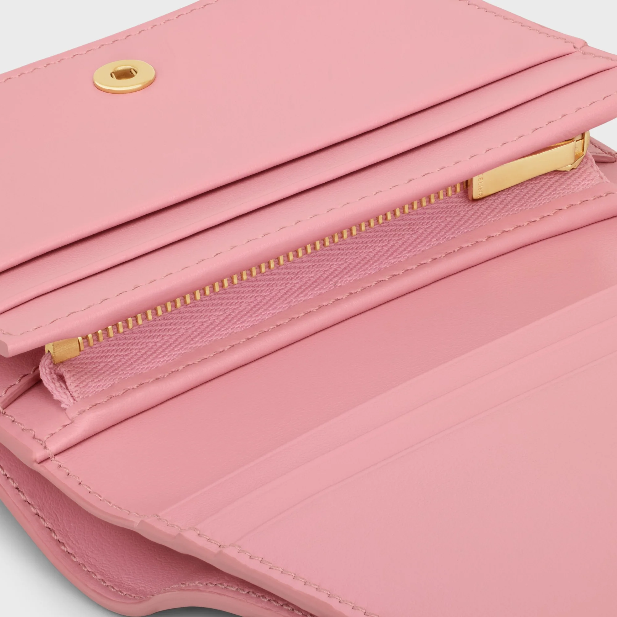 Triomphe Slg Compact Wallet Shiny Calfskin - Rose - Image 5