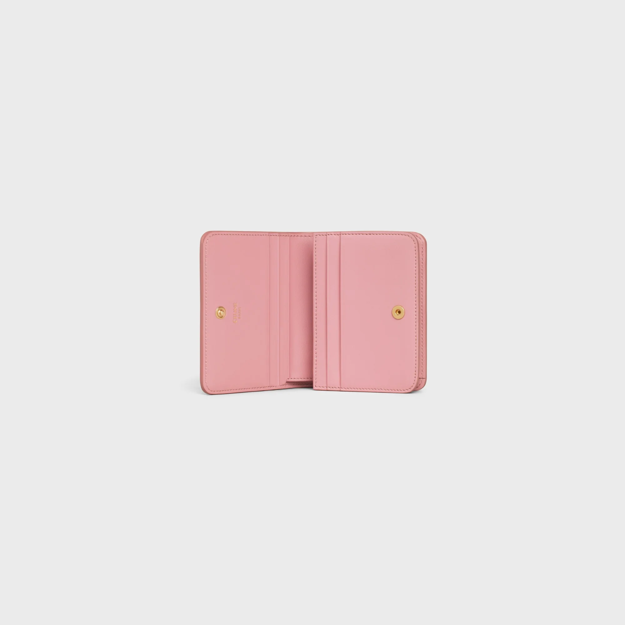 Triomphe Slg Compact Wallet Shiny Calfskin - Rose - Image 4