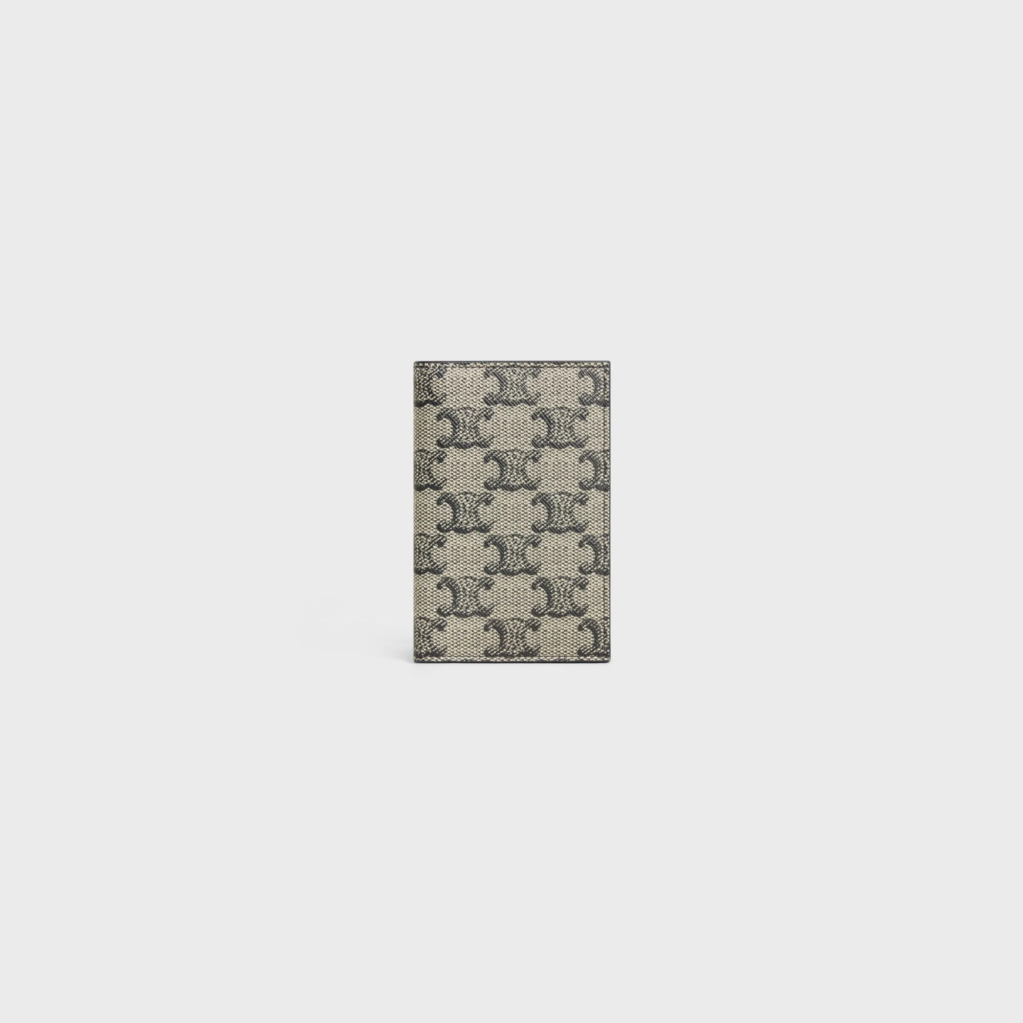 Triomphe Canvas Slg Vertical Card Holder New Triomphe2 - Beige