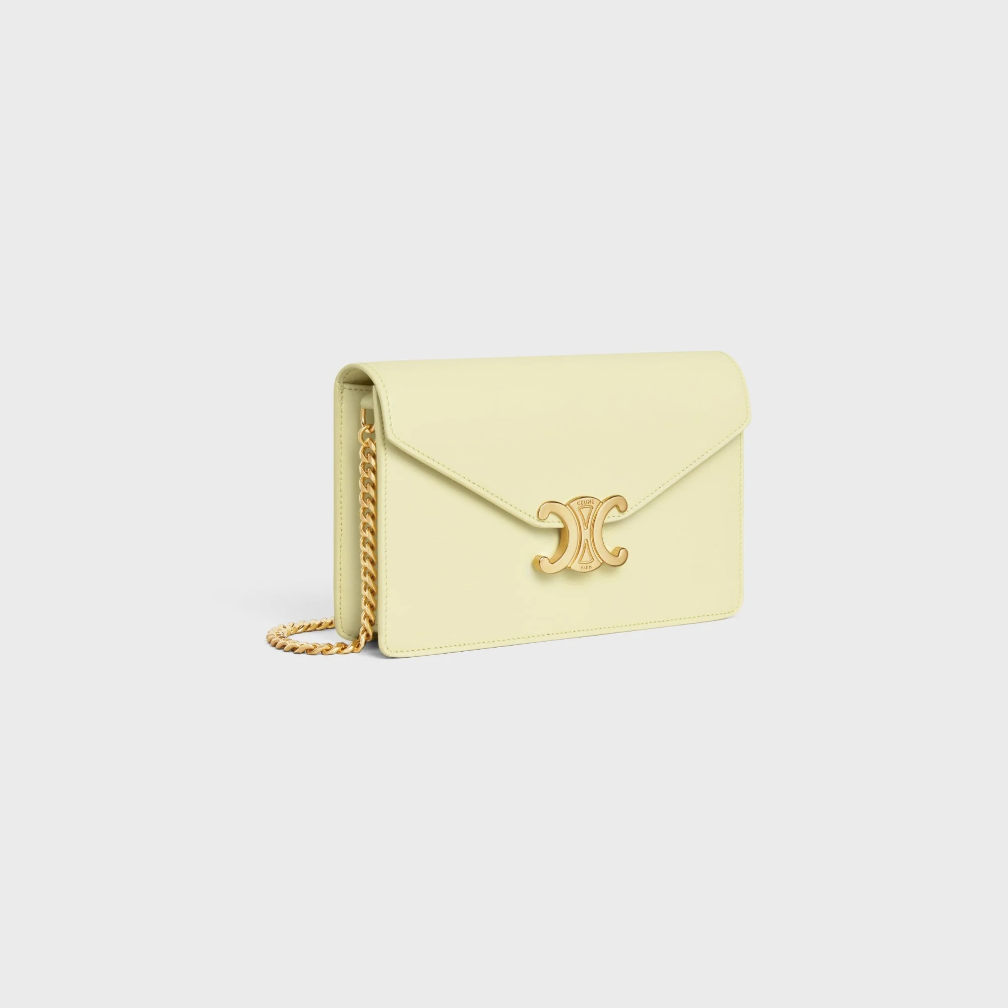 Margo Wallet On Chain Shiny Calfskin - Light Yellow - Image 2
