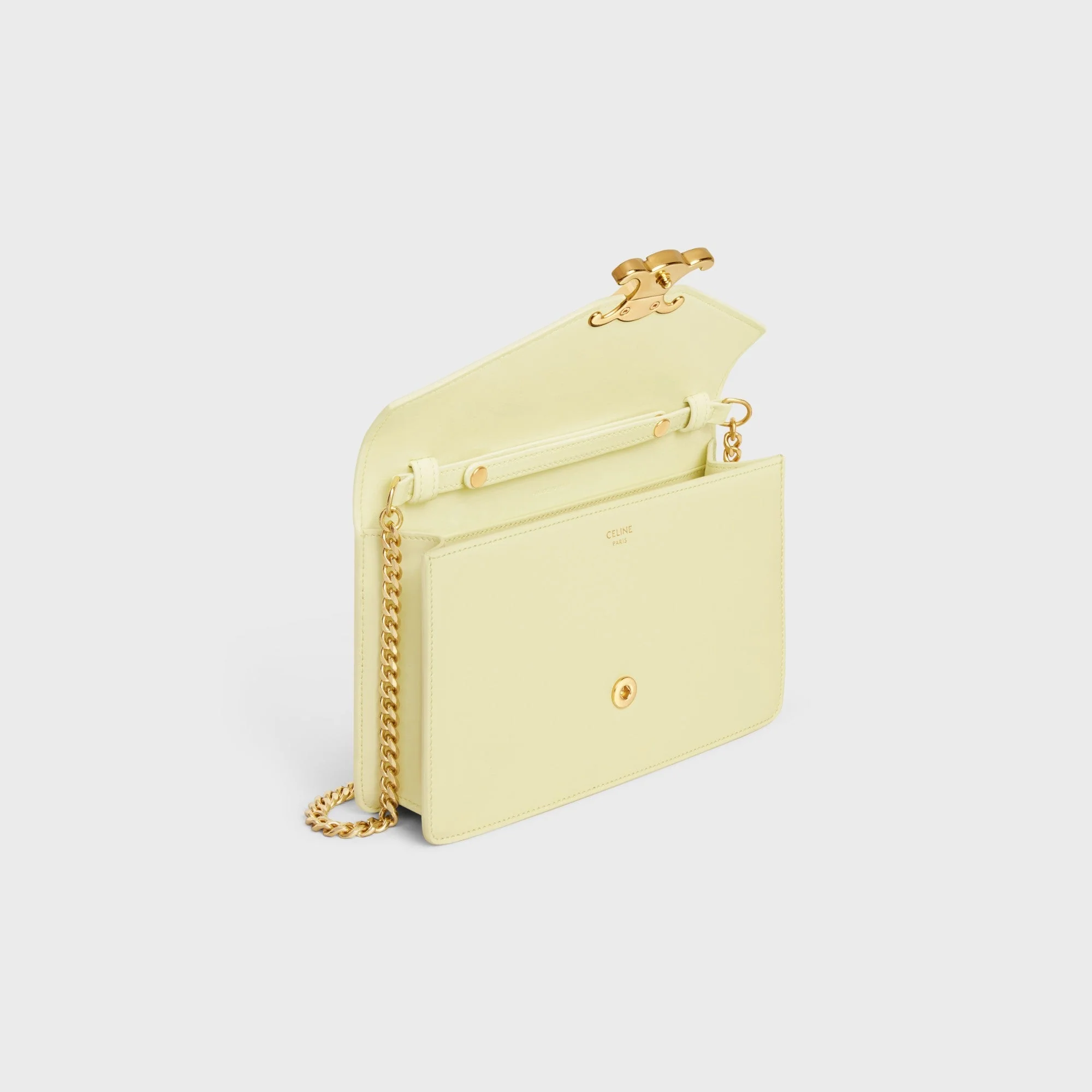Margo Wallet On Chain Shiny Calfskin - Light Yellow - Image 4