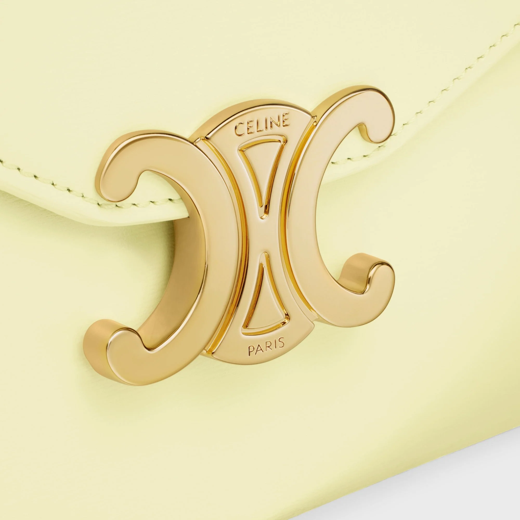 Margo Wallet On Chain Shiny Calfskin - Light Yellow - Image 5