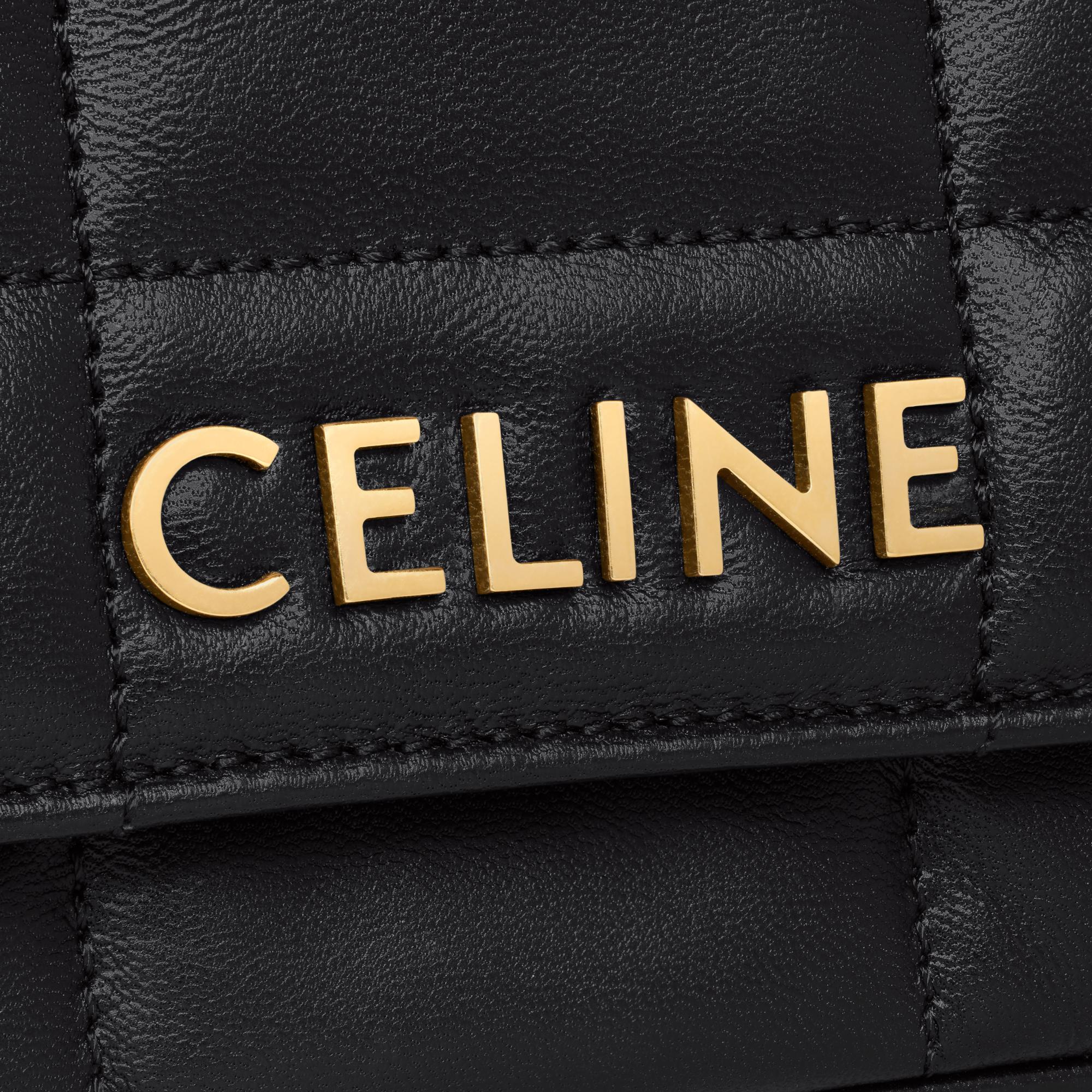 Matelassé Monochrome Celine Mini Chain Shoulder Bag Mat.Mono.Cel.Slg Quilted Calfs - Black - Image 5