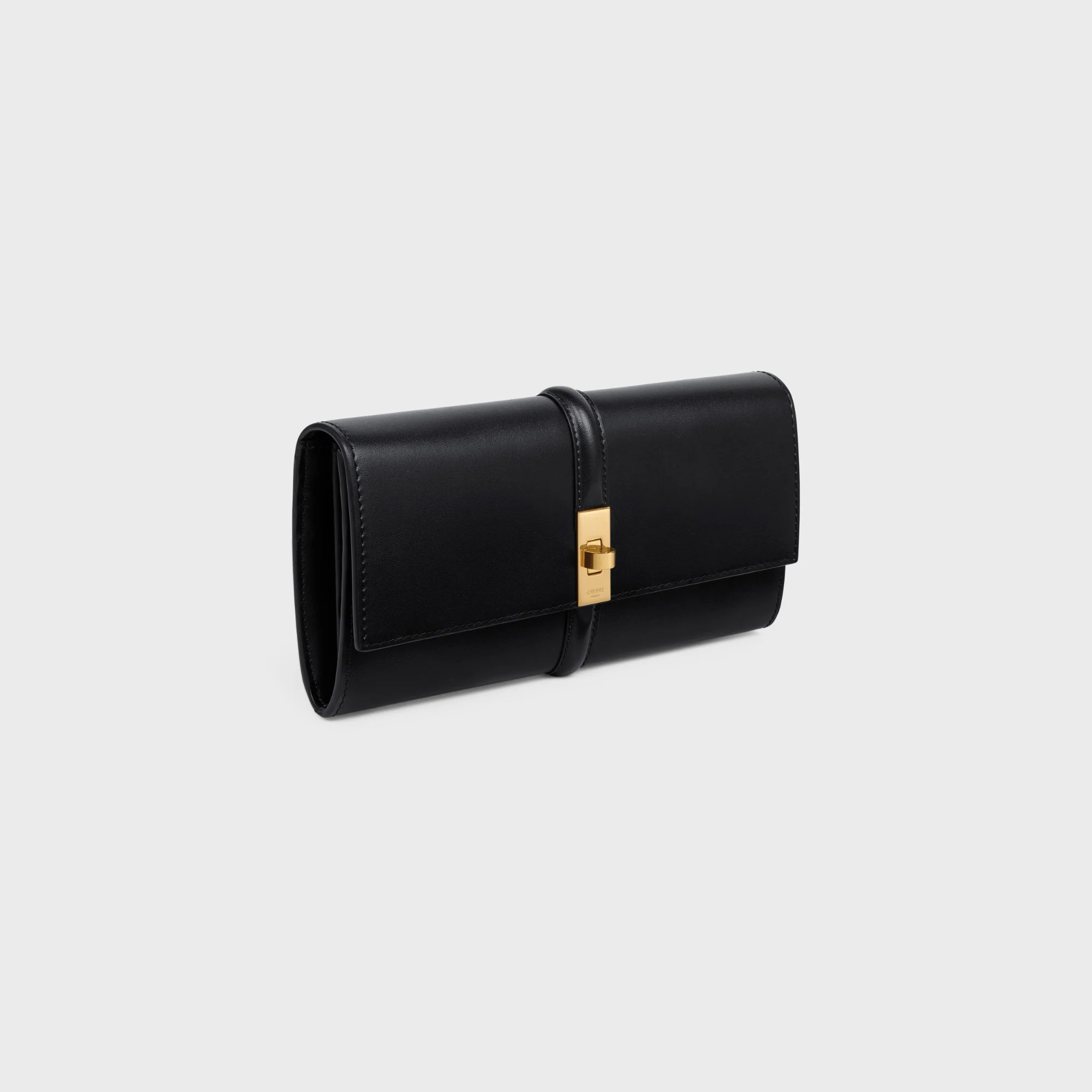 16 Slg Large Flap Wallet Satinated Calfskin - Black - Image 2