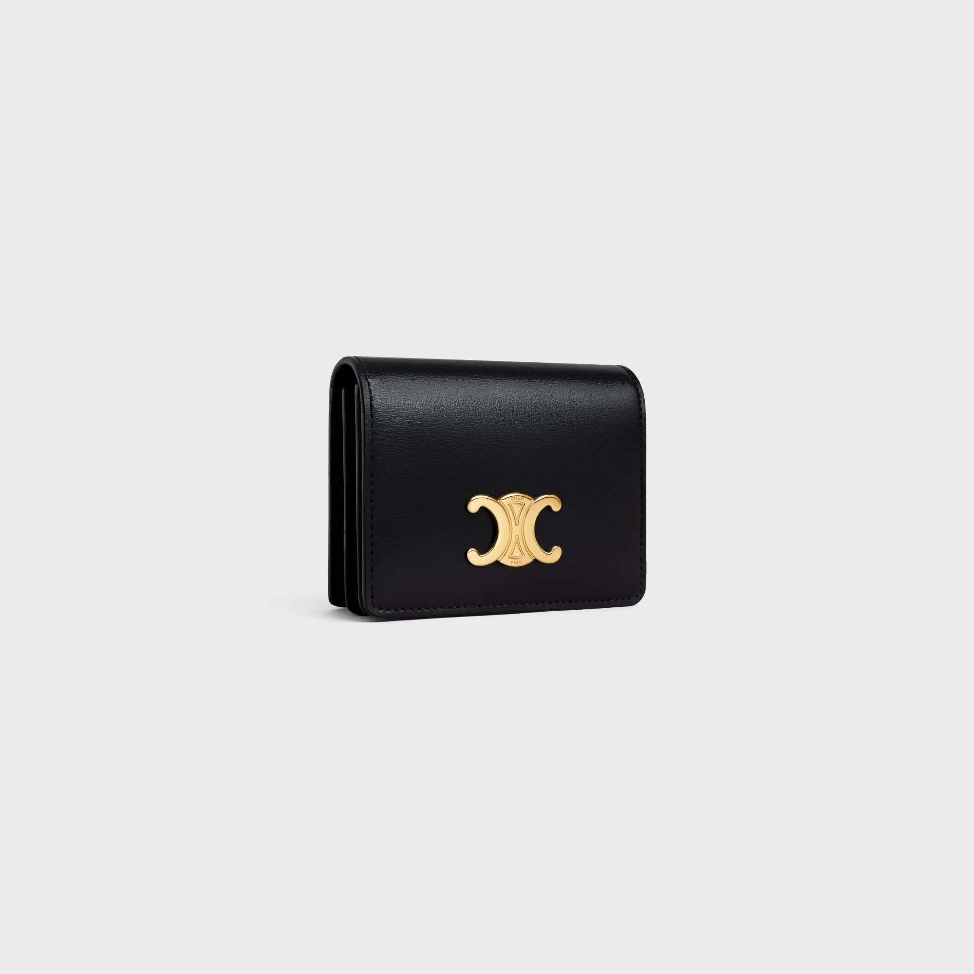 Triomphe Slg Business Card Holder Shiny Calfskin - Black - Image 2