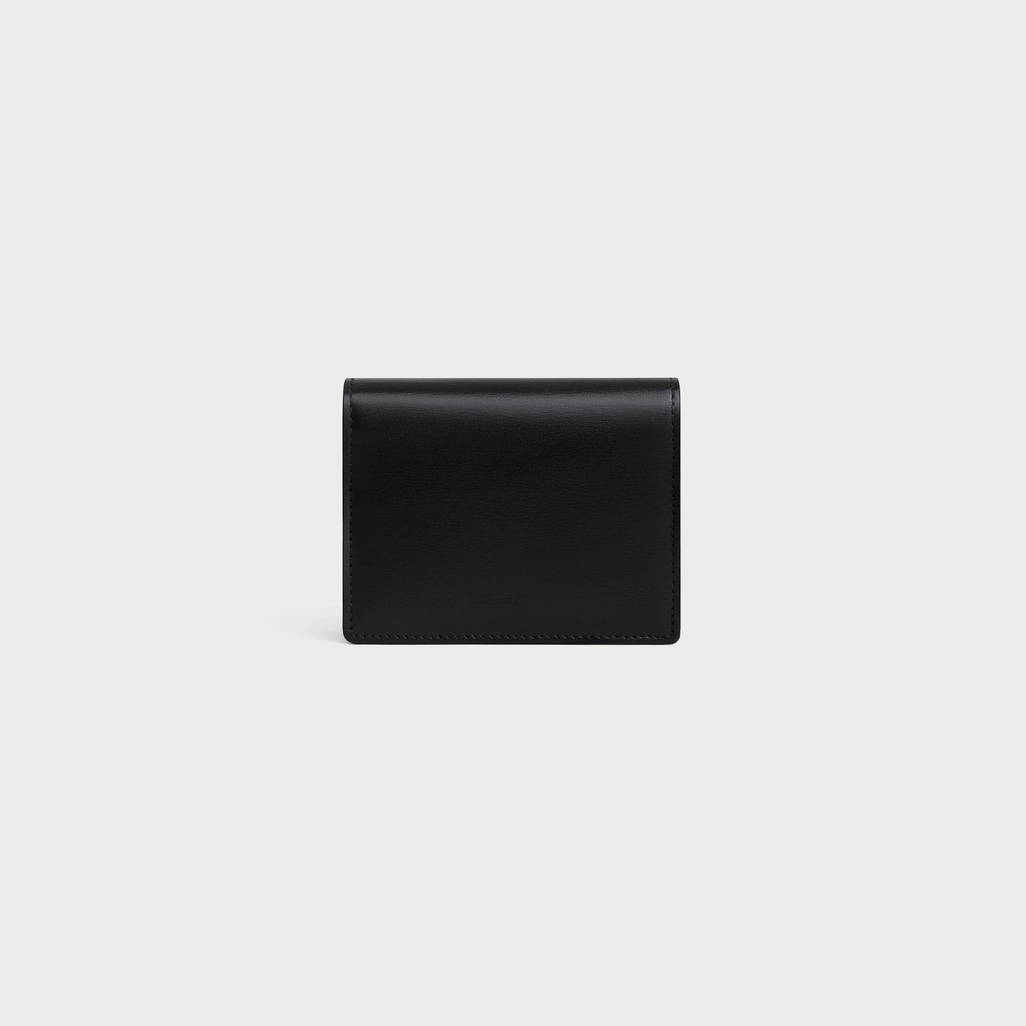 Triomphe Slg Business Card Holder Shiny Calfskin - Black - Image 3