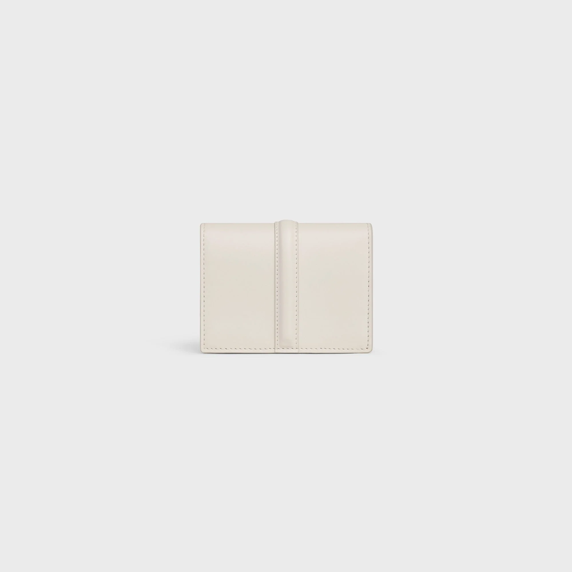 16 Slg Card Holder With Flap Satinated Calfskin - White Cotton - Image 3