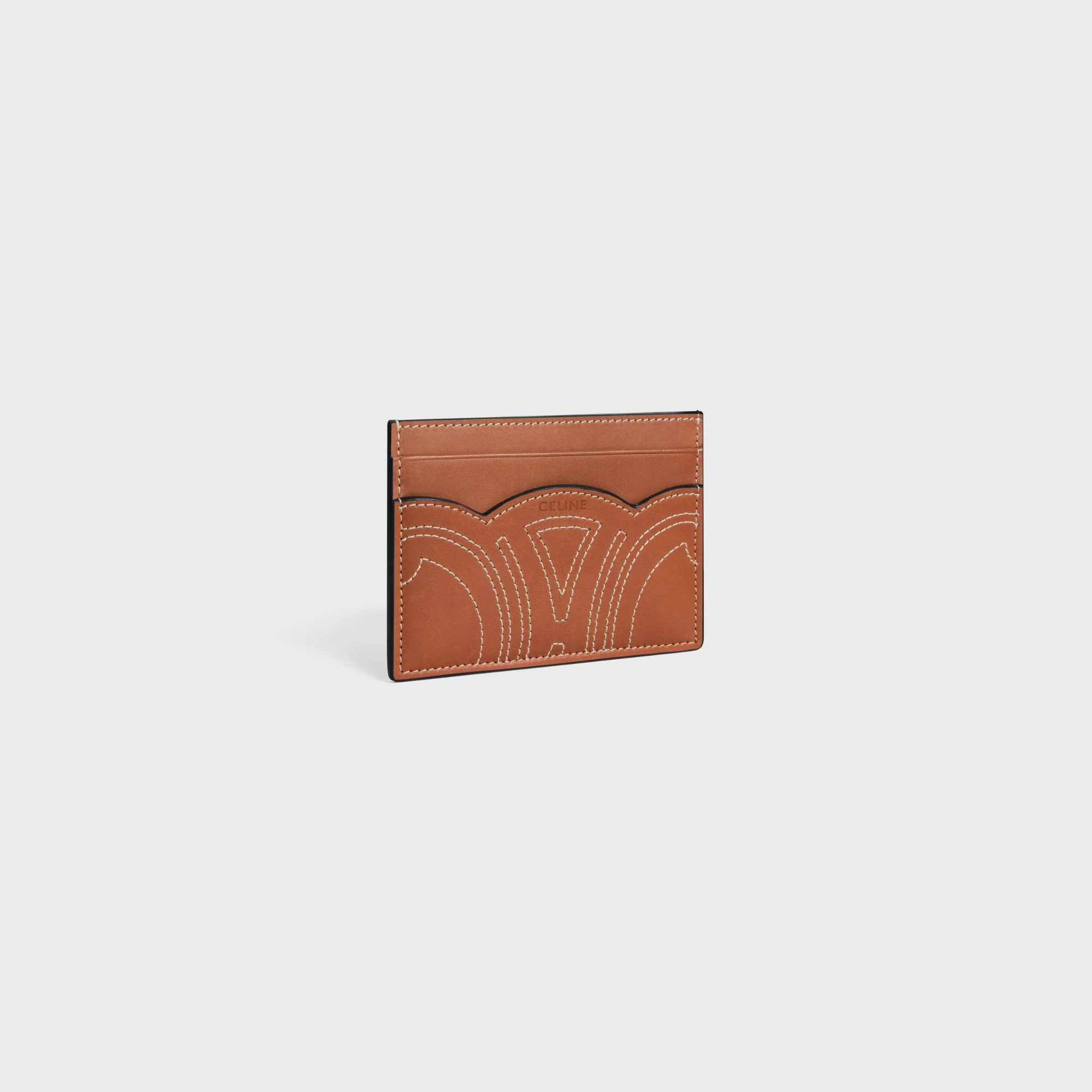 Triomphe Contour Slg Card Holder Natural Calfskin - Tan - Image 2
