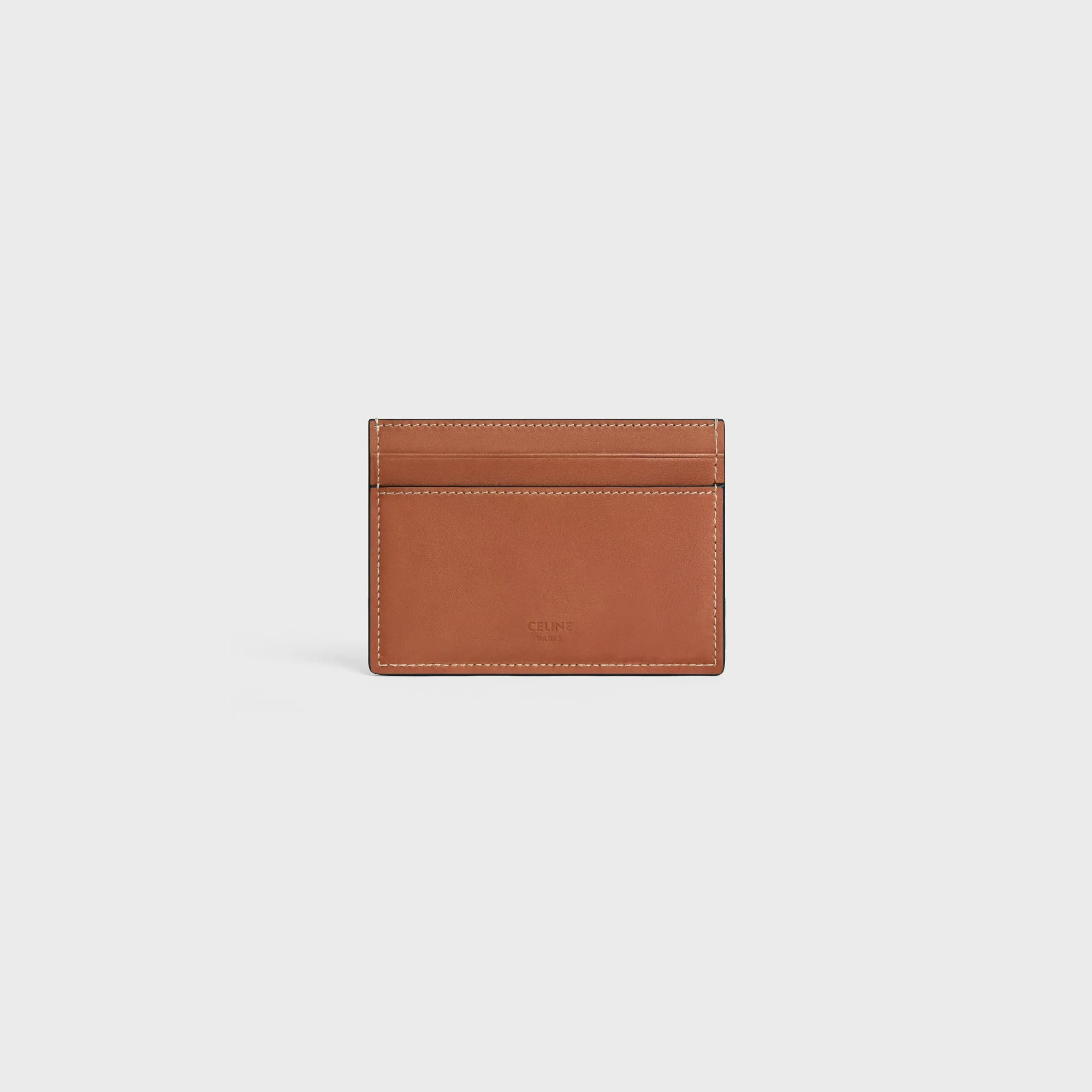 Triomphe Contour Slg Card Holder Natural Calfskin - Tan - Image 3