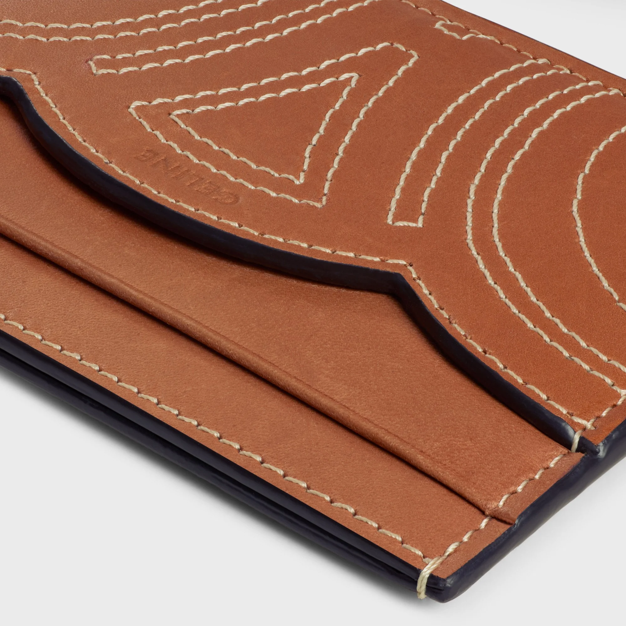 Triomphe Contour Slg Card Holder Natural Calfskin - Tan - Image 4