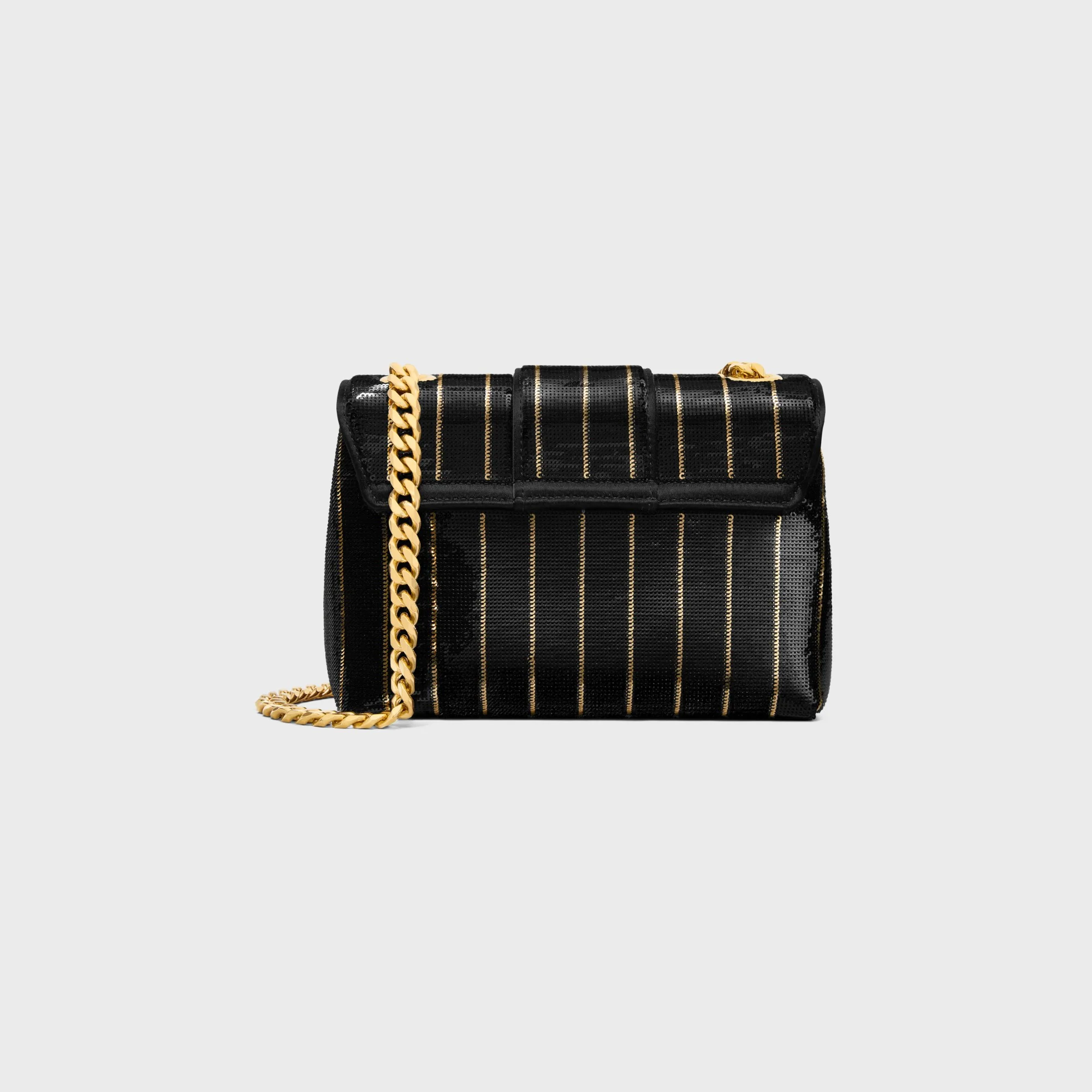 Celine Victoire Slg Mini Striped Sequins - Black / Gold - Image 3