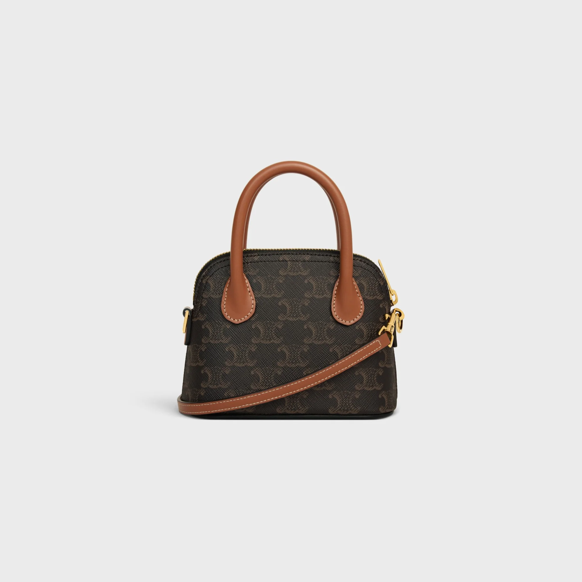Triomphe Canvas Slg Mini Honorine & Calfskin - Tan - Image 3