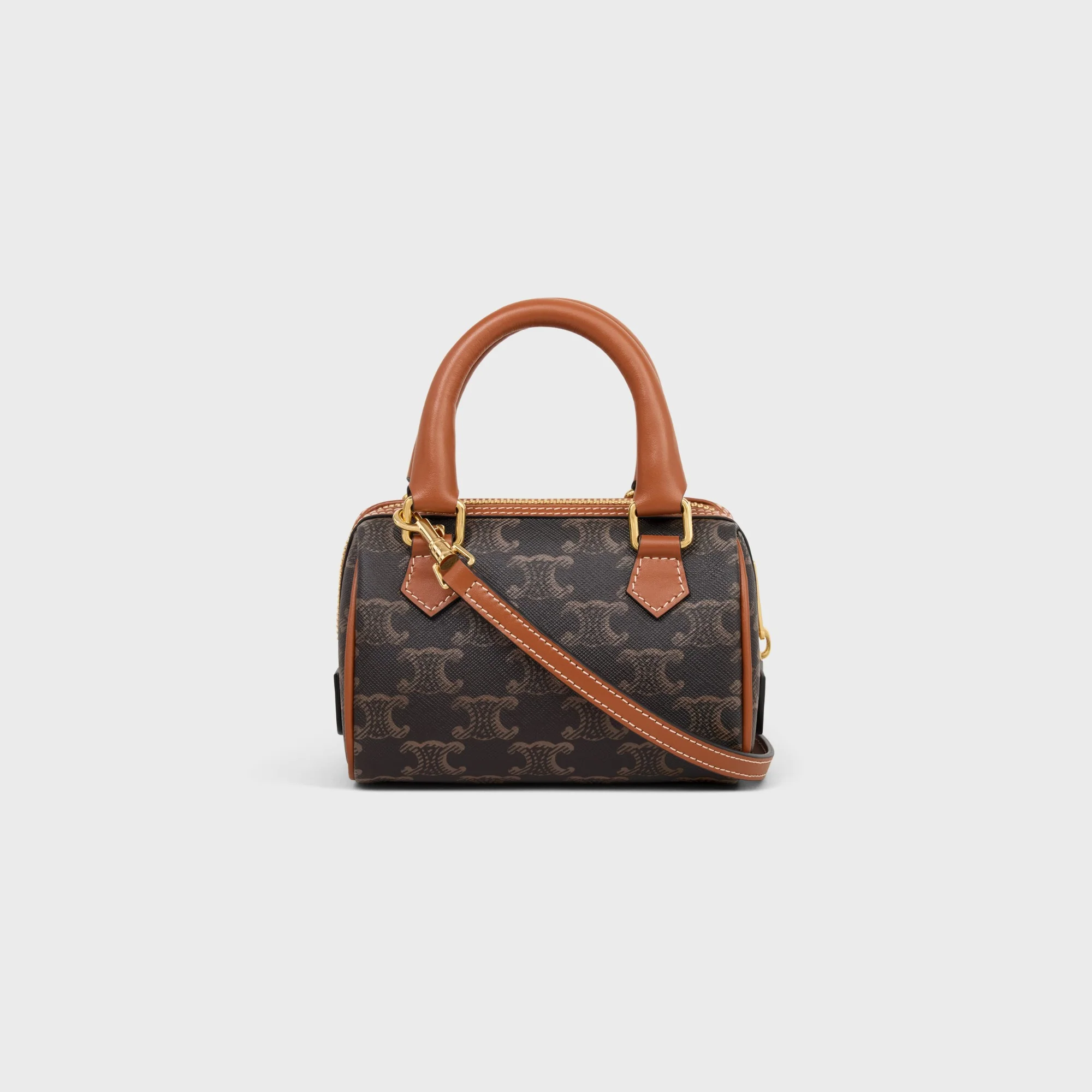 Triomphe Canvas Slg Mini Boston & Calfskin - Tan - Image 3