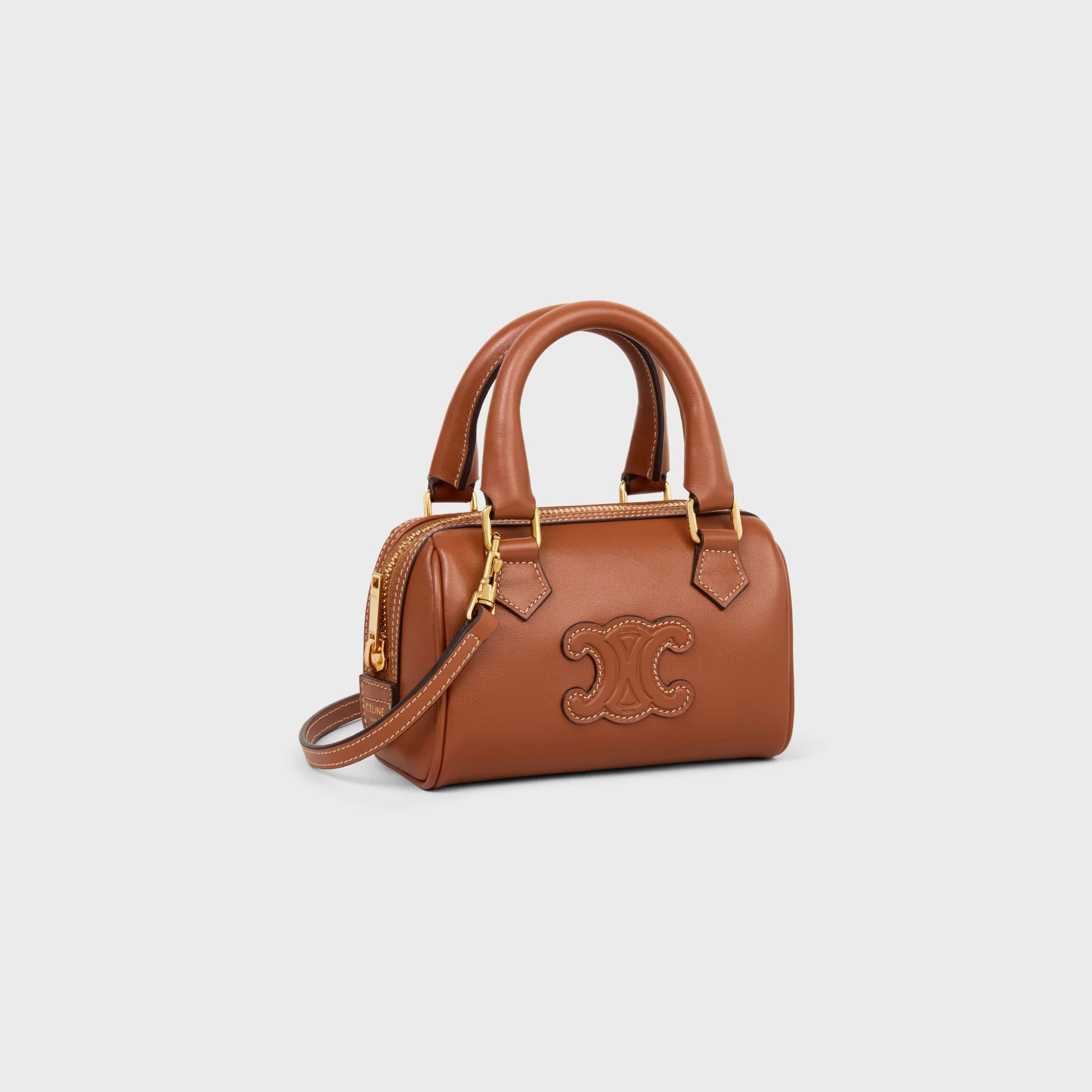 Cuir Triomphe Slg Mini Boston Trio.Slg Smooth Calfskin - Tan - Image 2