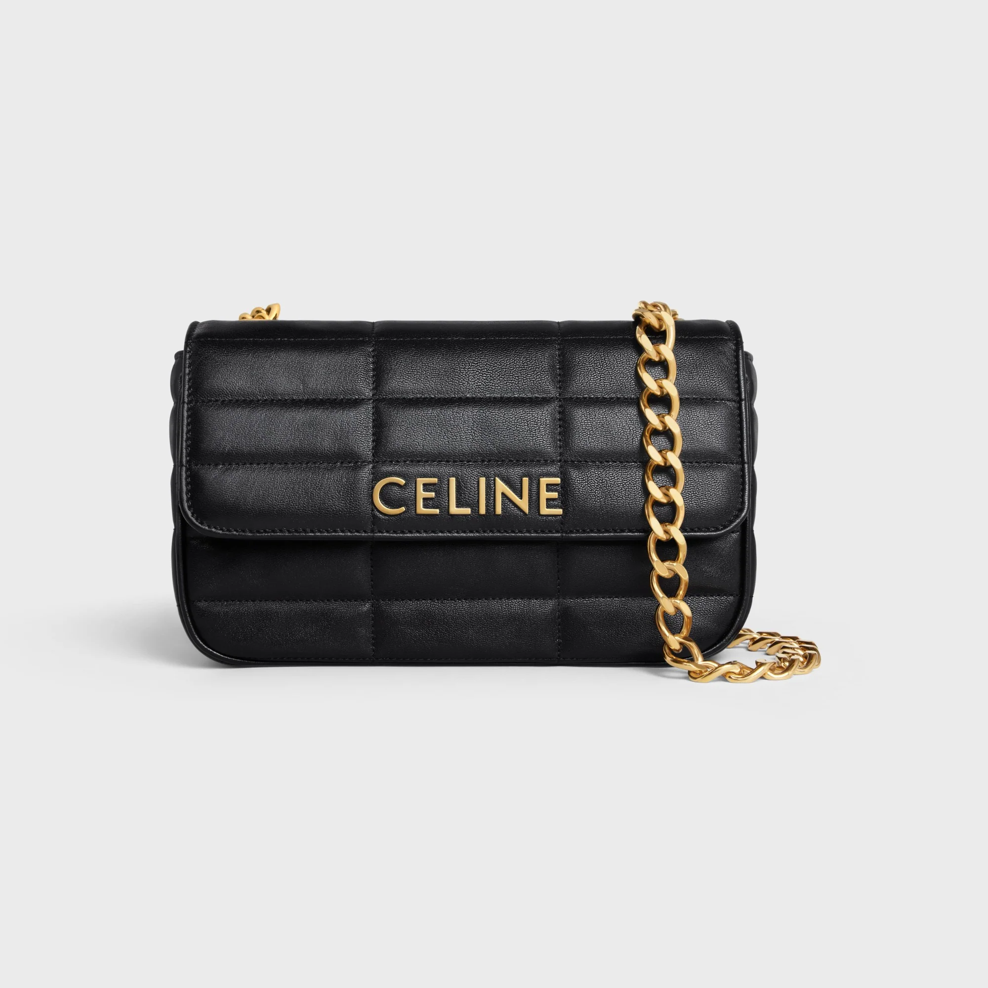 Chain Shoulder Bag Mat.Mono.Cel.Quilted Calfskin - Black - Image 6
