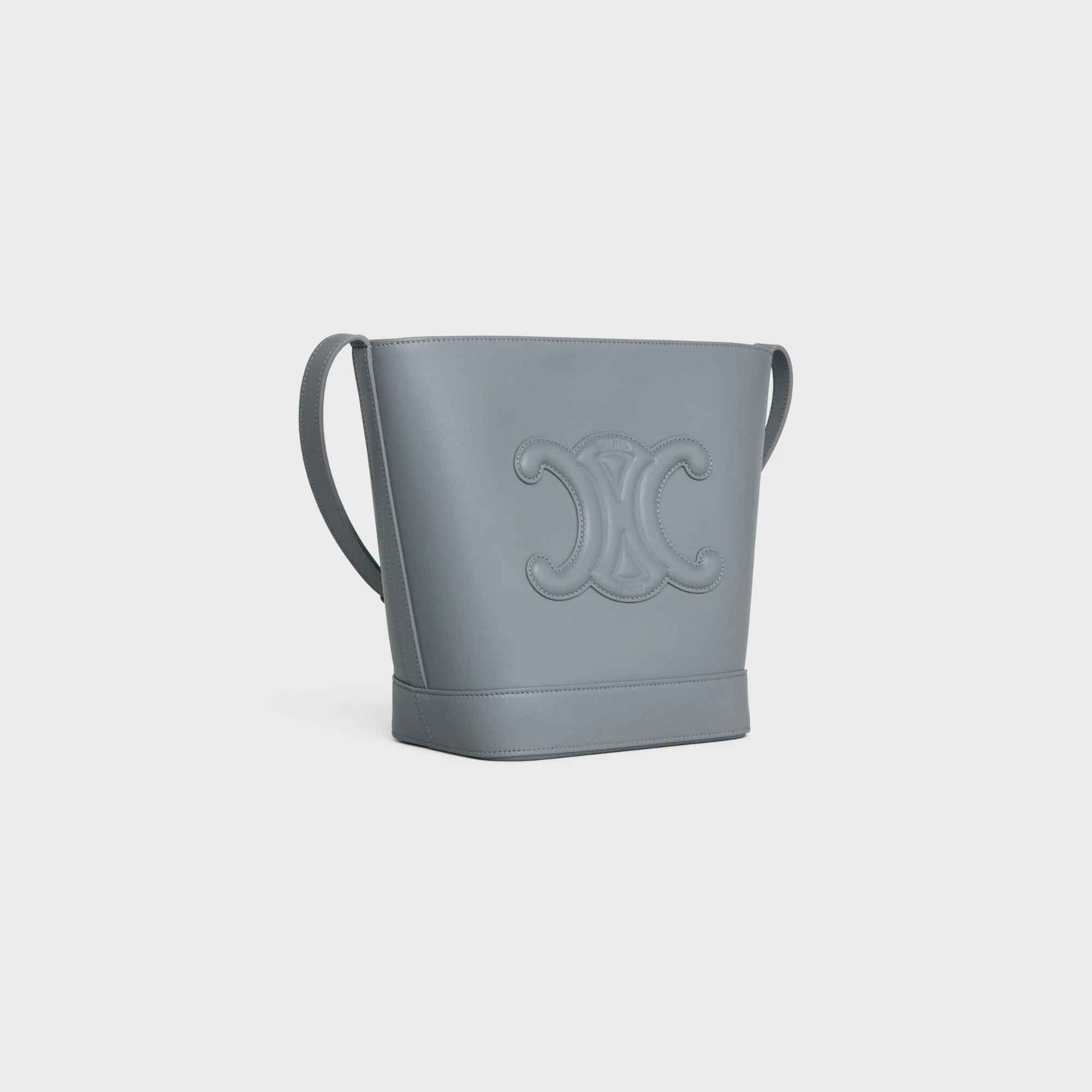 Cuir Triomphe Small Bucket Smooth Calfskin - Blue Grey - Image 2