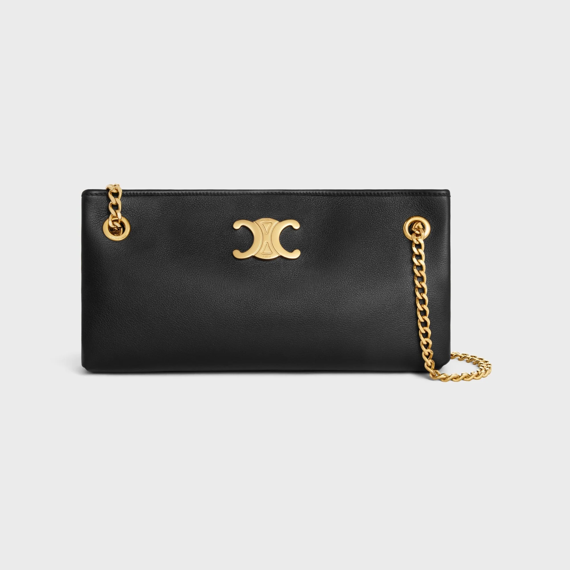 Newspaper Medium Supple Grained Calfskin - Black