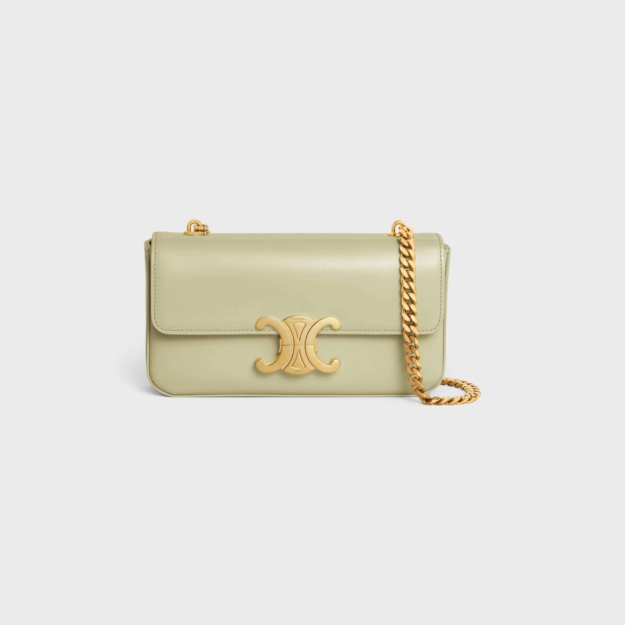 Claude Chain Shoulder Shiny Calfskin - Almond Green