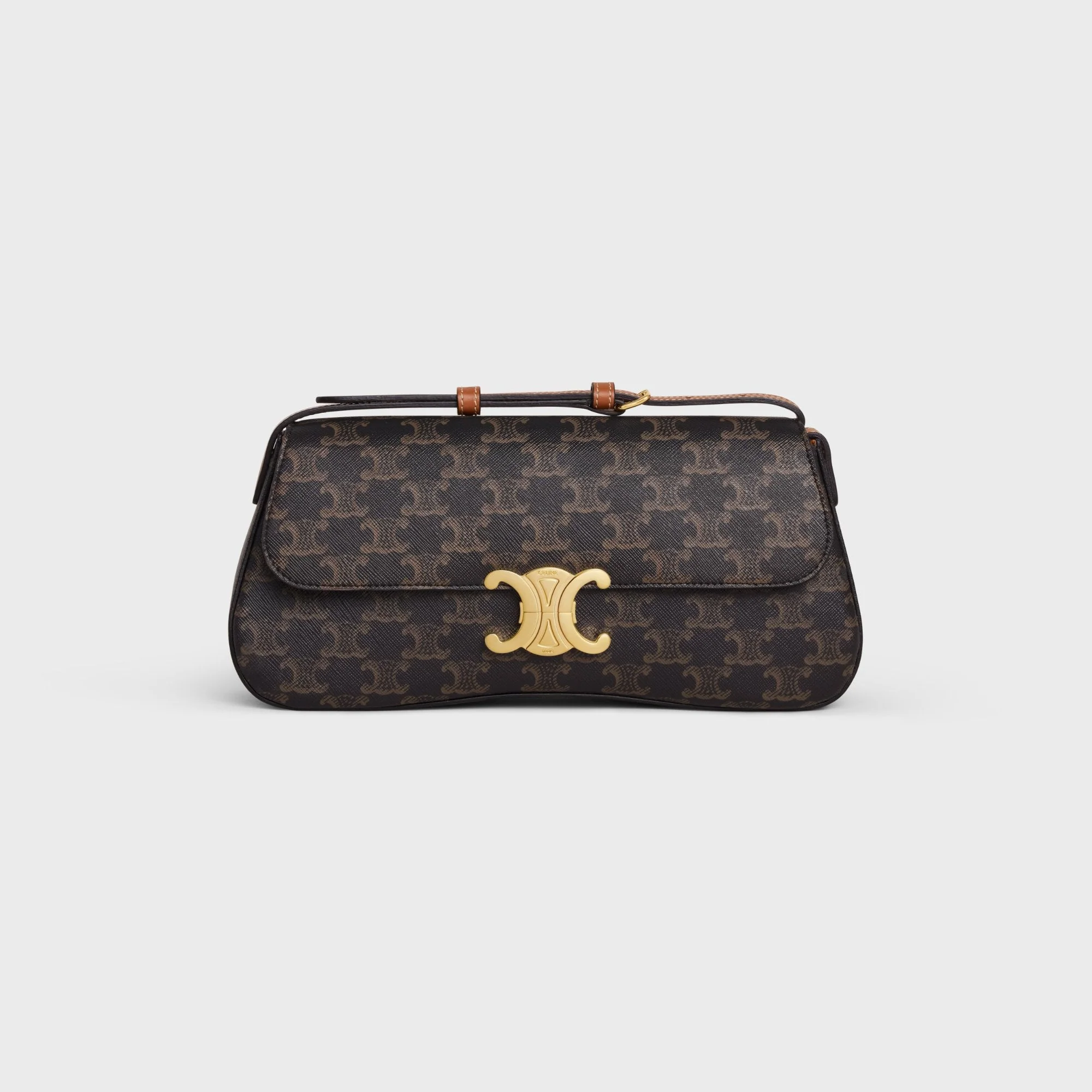 Triomphe Canvas Medium Celine Lola & Calfskin - Tan