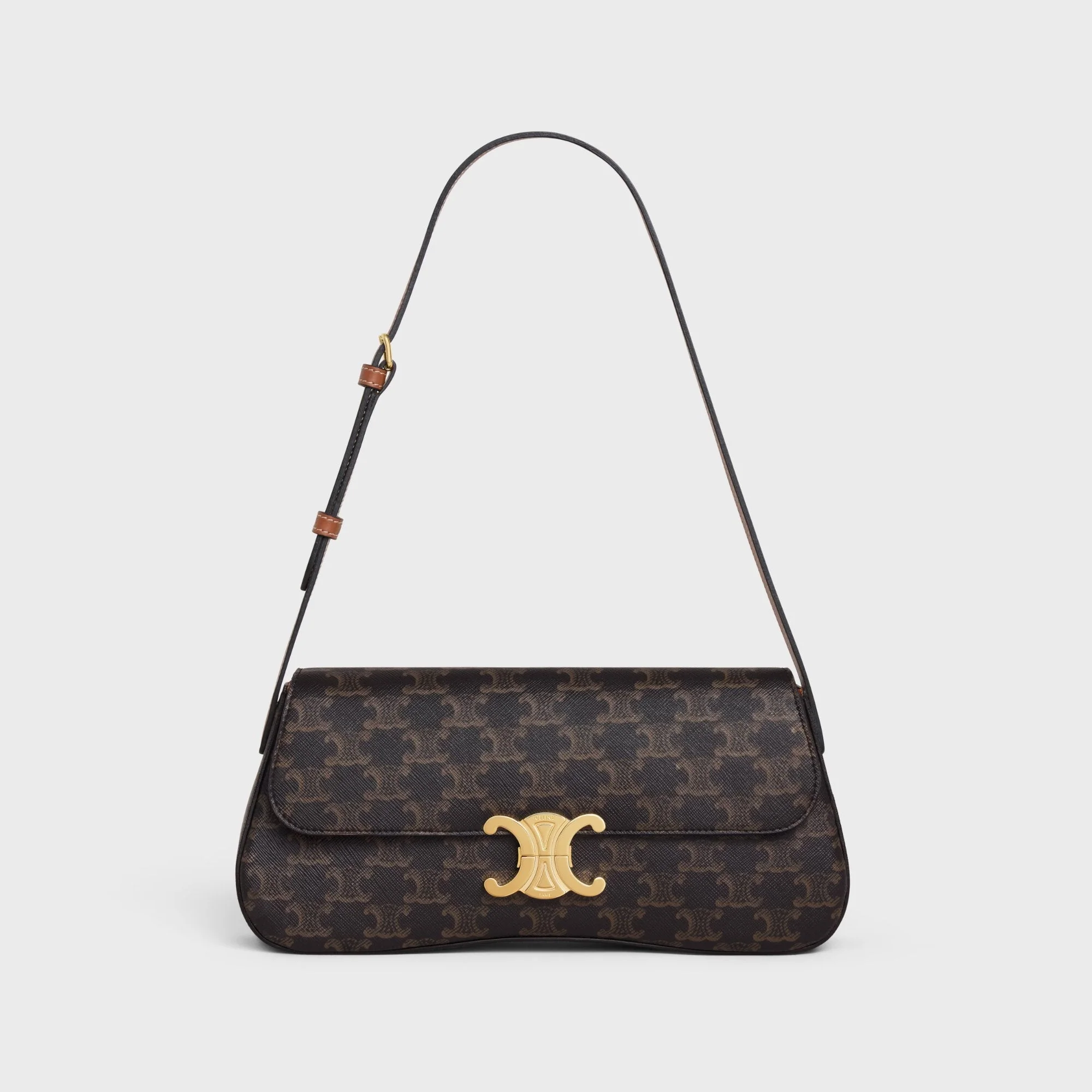 Triomphe Canvas Medium Celine Lola & Calfskin - Tan - Image 5