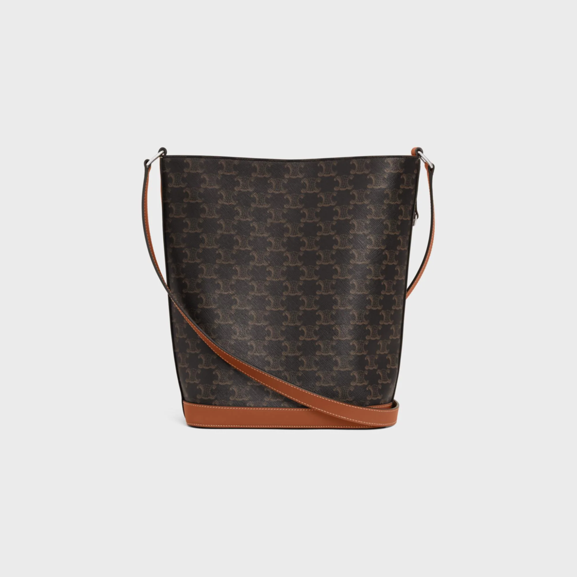 Triomphe Canvas Bucket & Calfskin - Tan - Image 3