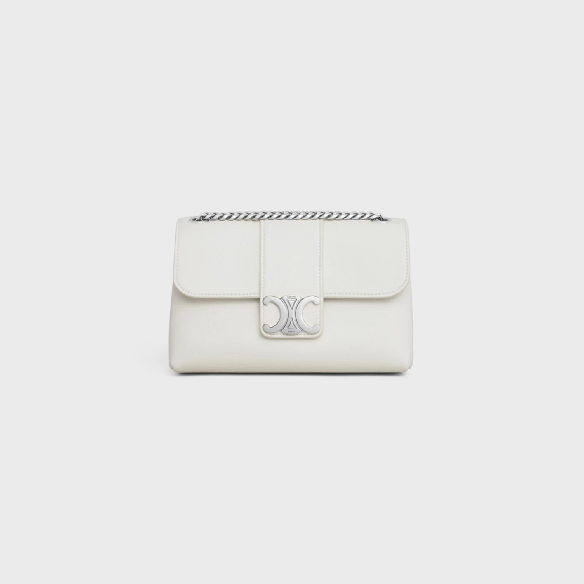Celine Victoire Teen Supple Grained Calfskin - White