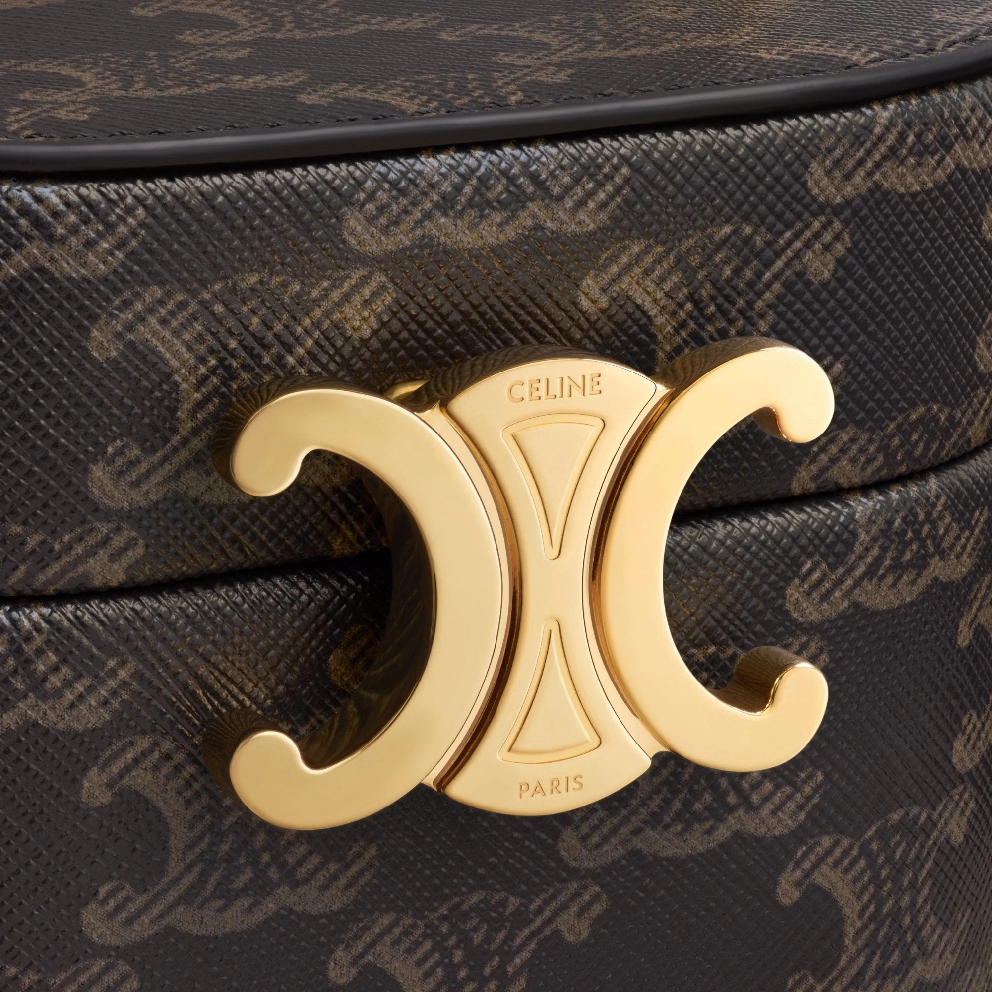 Triomphe Canvas Oval Box & Calfskin - Tan - Image 4