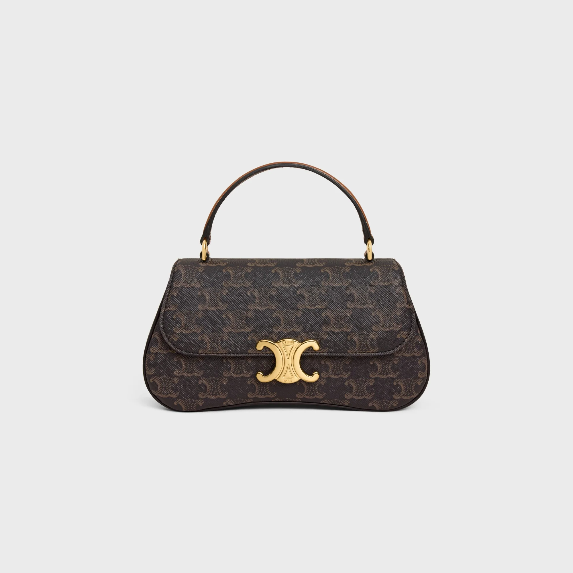 Triomphe Canvas Teen Celine Lola & Calfskin - Tan