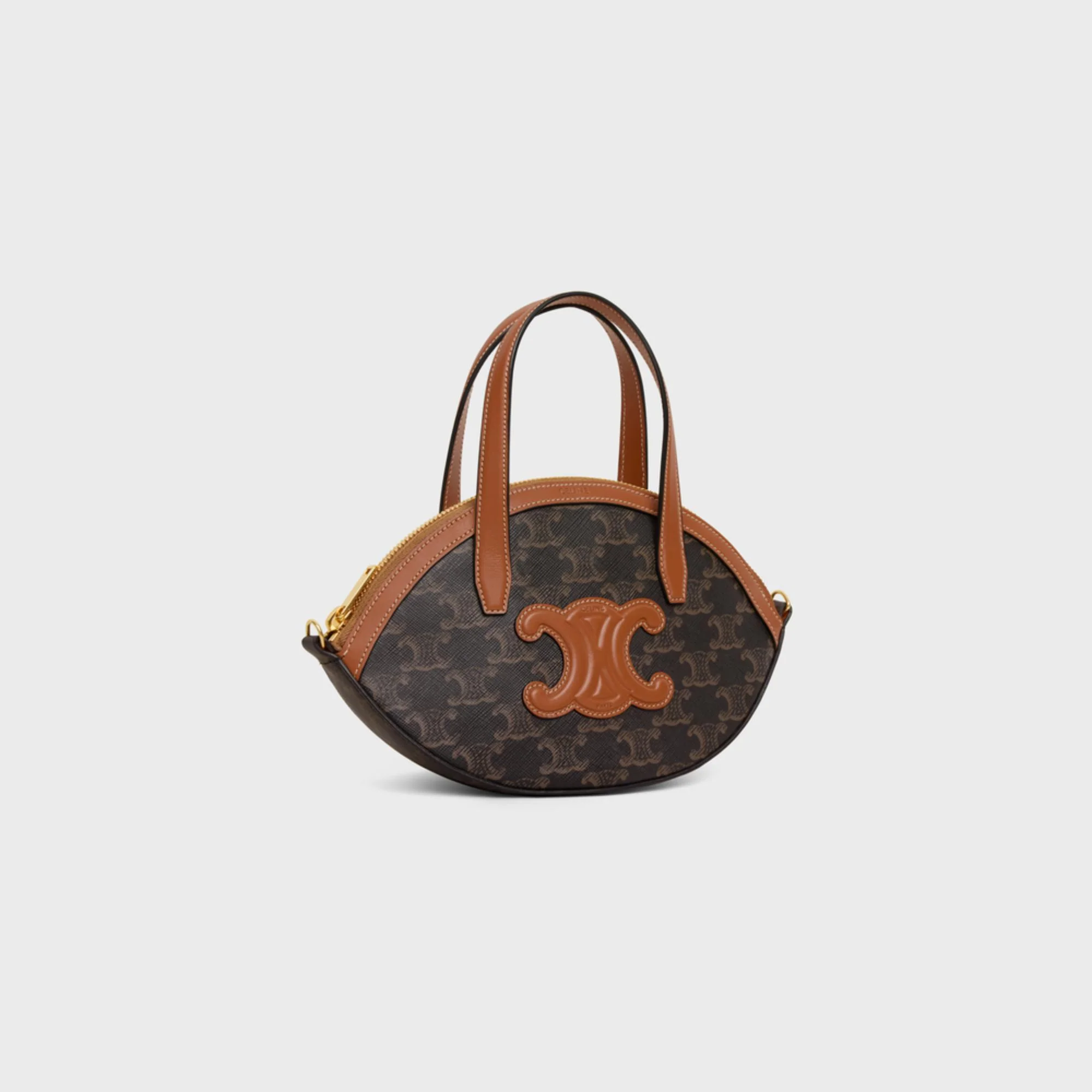 Oval Bag Triomphe Canvas & Calfskin - Tan - Image 2