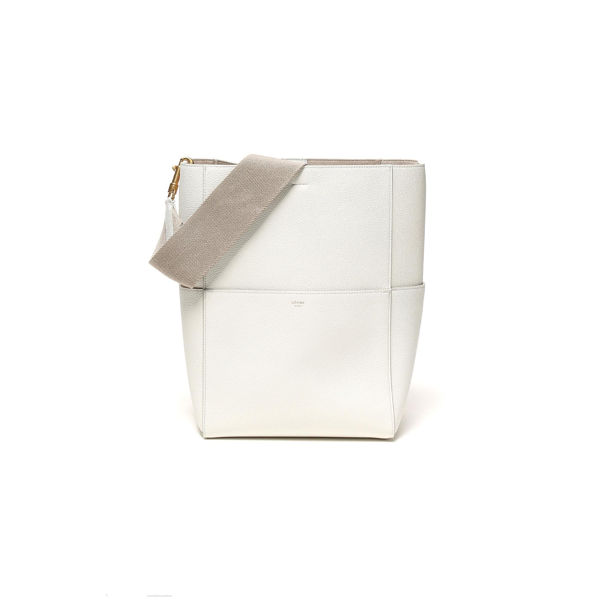 Sangle Seau Soft Grained Calfskin - White