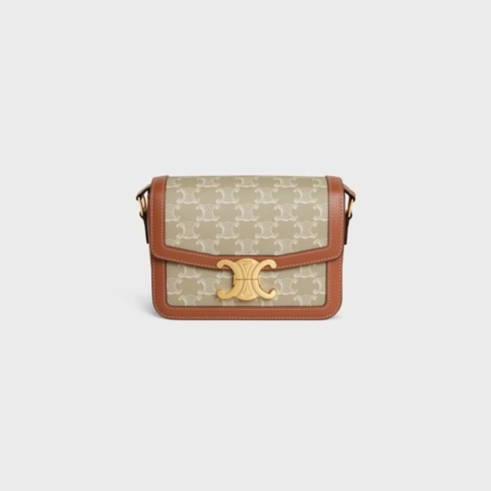 Triomphe Canvas Teen & Calfskin - Grege