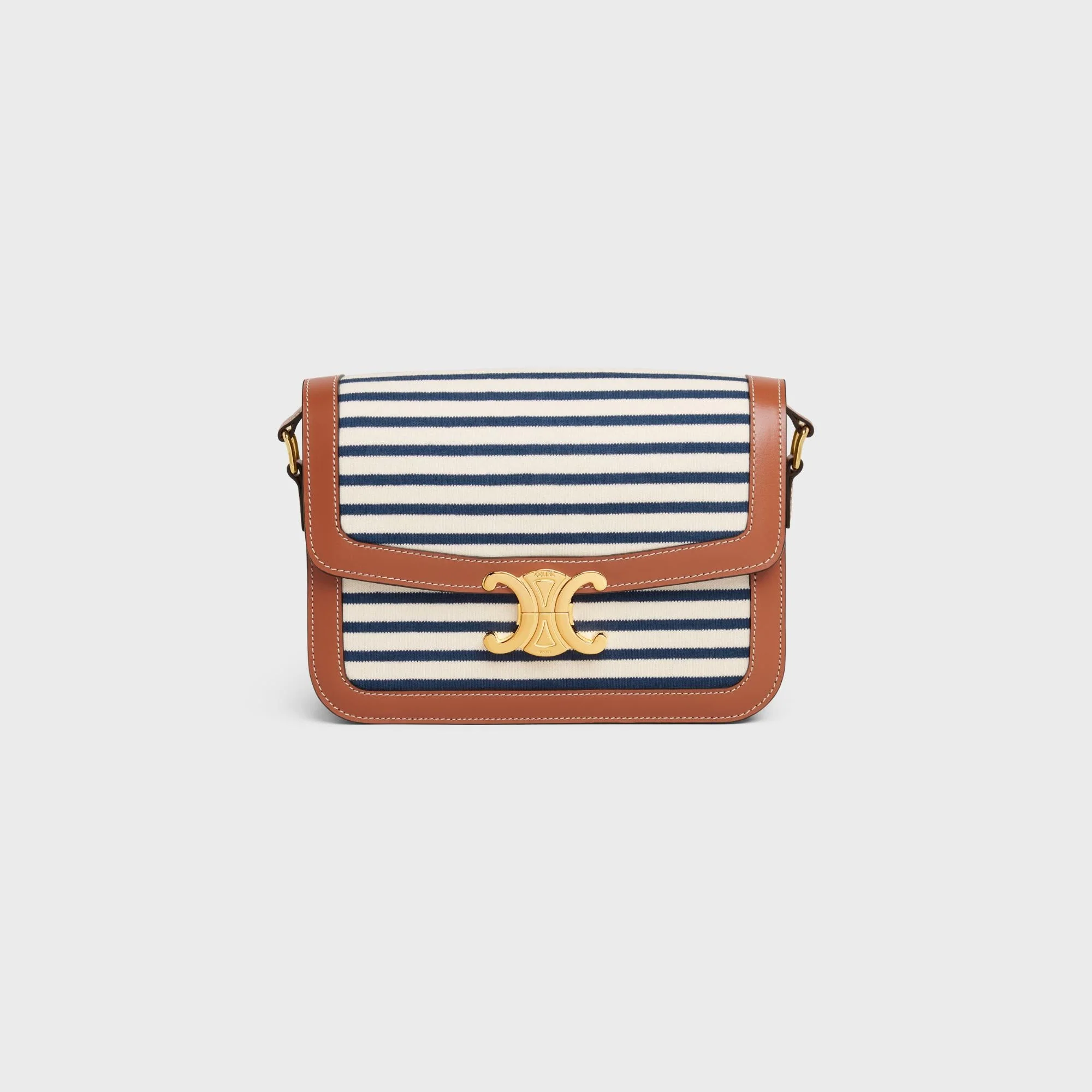 Triomphe Classique Striped Tex. & Calf - Navy / Tan - Image 2