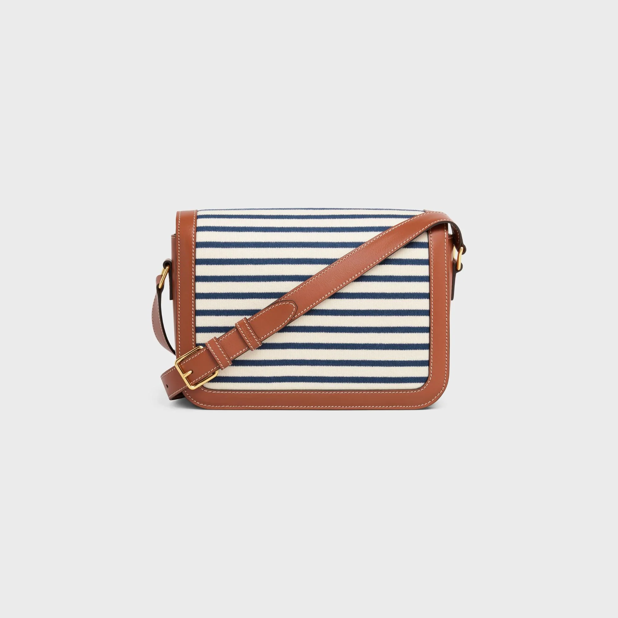 Triomphe Classique Striped Tex. & Calf - Navy / Tan - Image 5