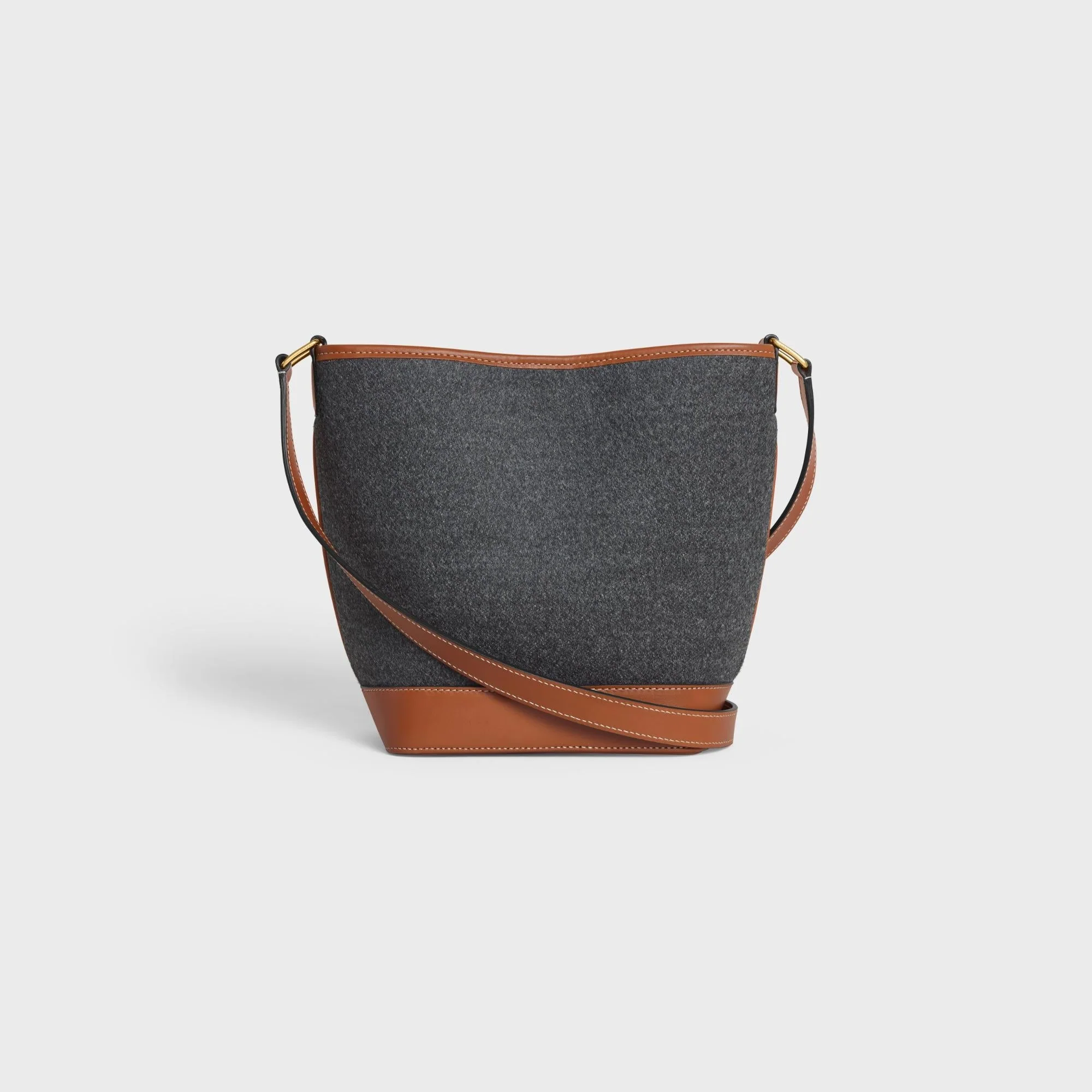 Cabas Celine Small Bucket Text.W/Cel.& Calf - Grey / Beige - Image 14