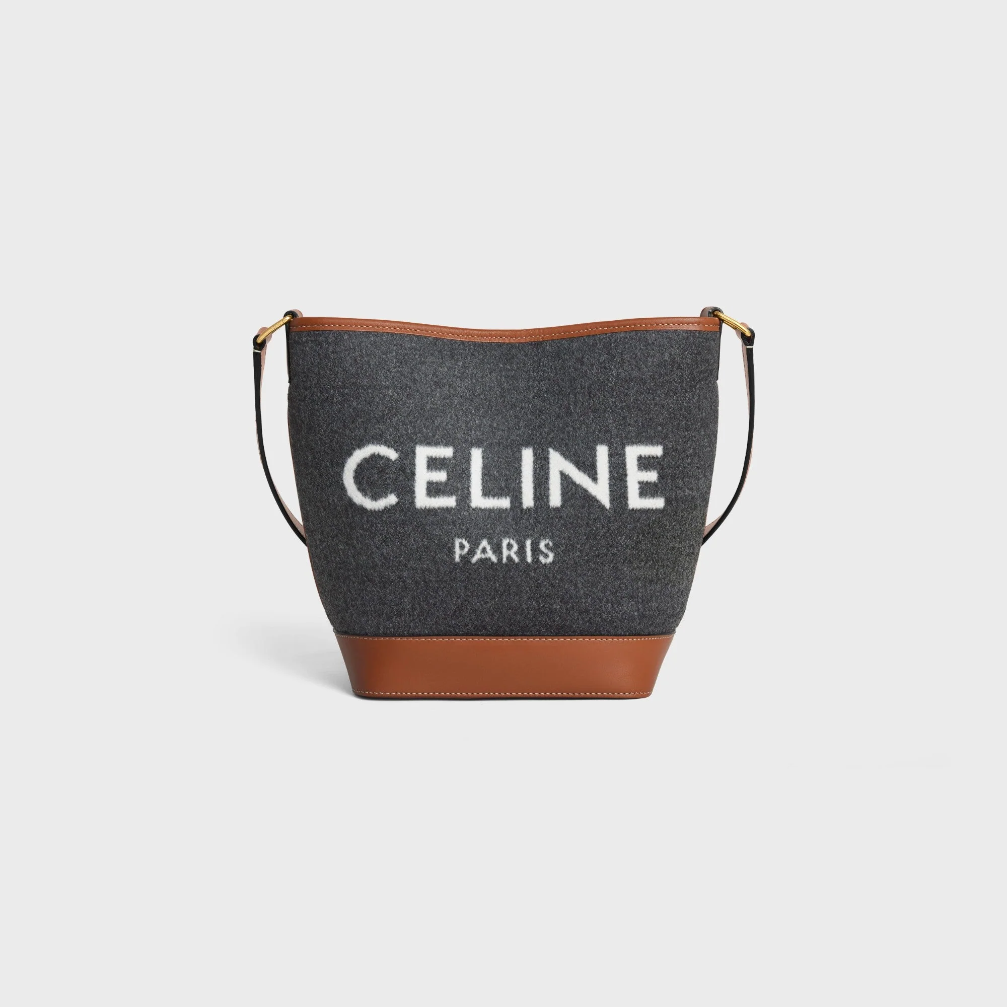 Cabas Celine Small Bucket Text.W/Cel.& Calf - Grey / Beige - Image 2