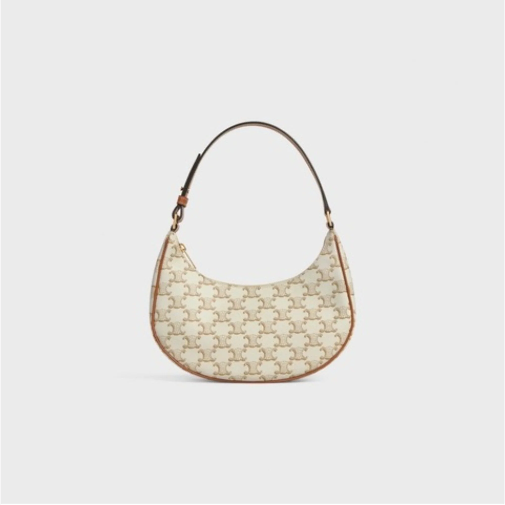 Triomphe Canvas Medium Ava & Calfskin - White