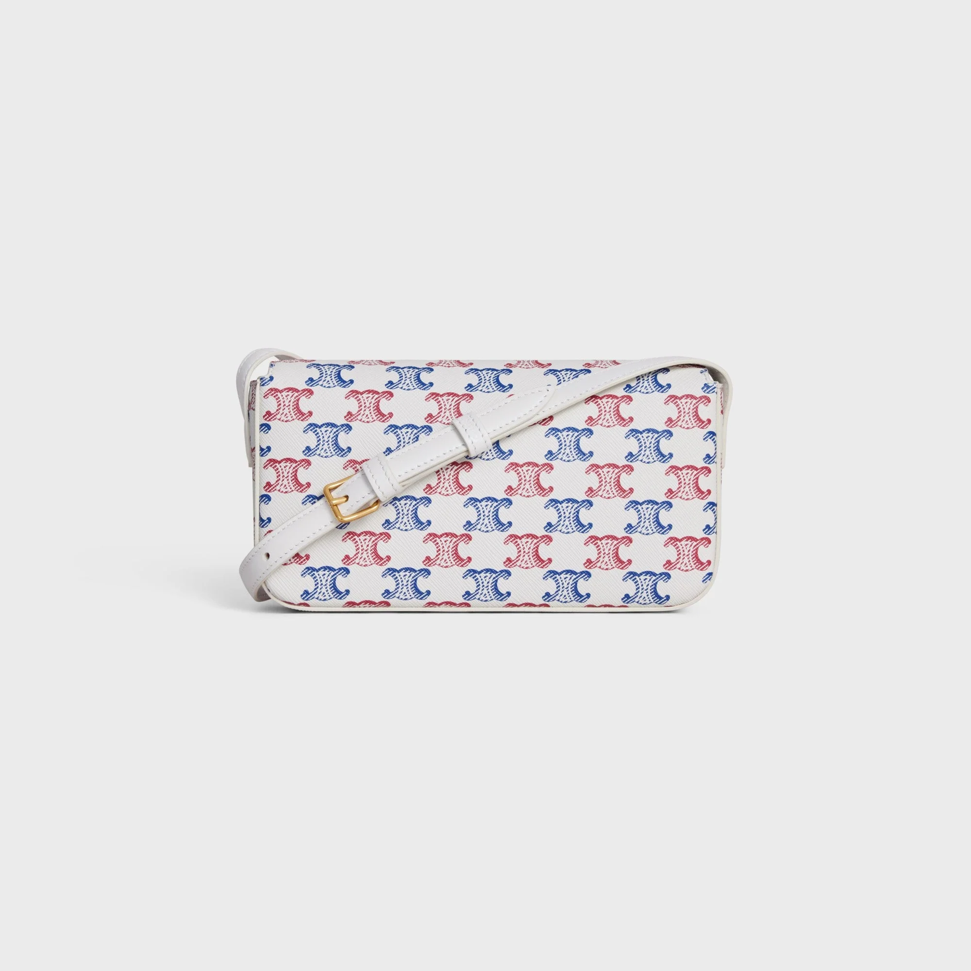 Triomphe Canvas Shoulder Bag Claude & Calfskin (T) - Blue / Red - Image 3