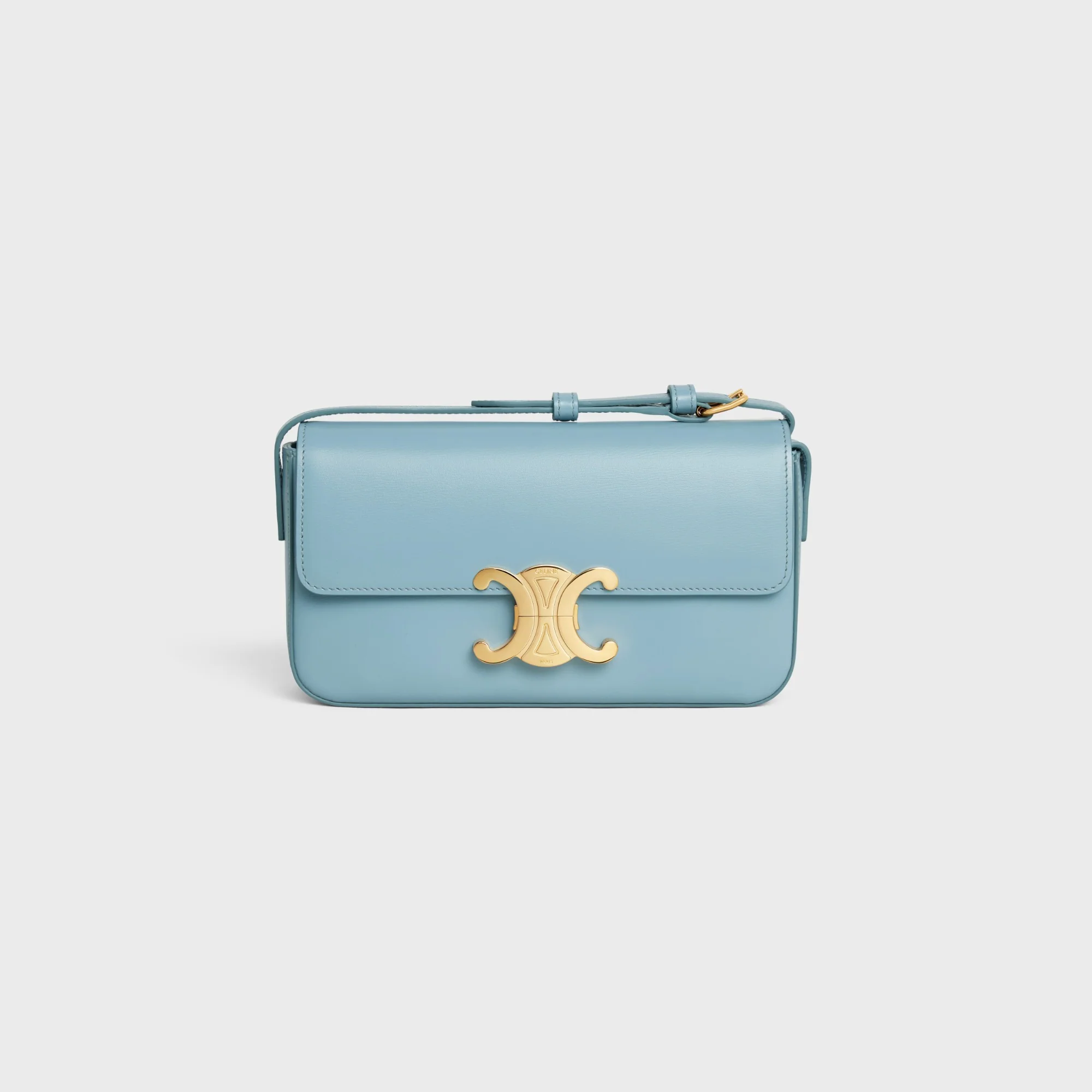 Claude Shoulder Bag Shiny Calfskin - California Blue
