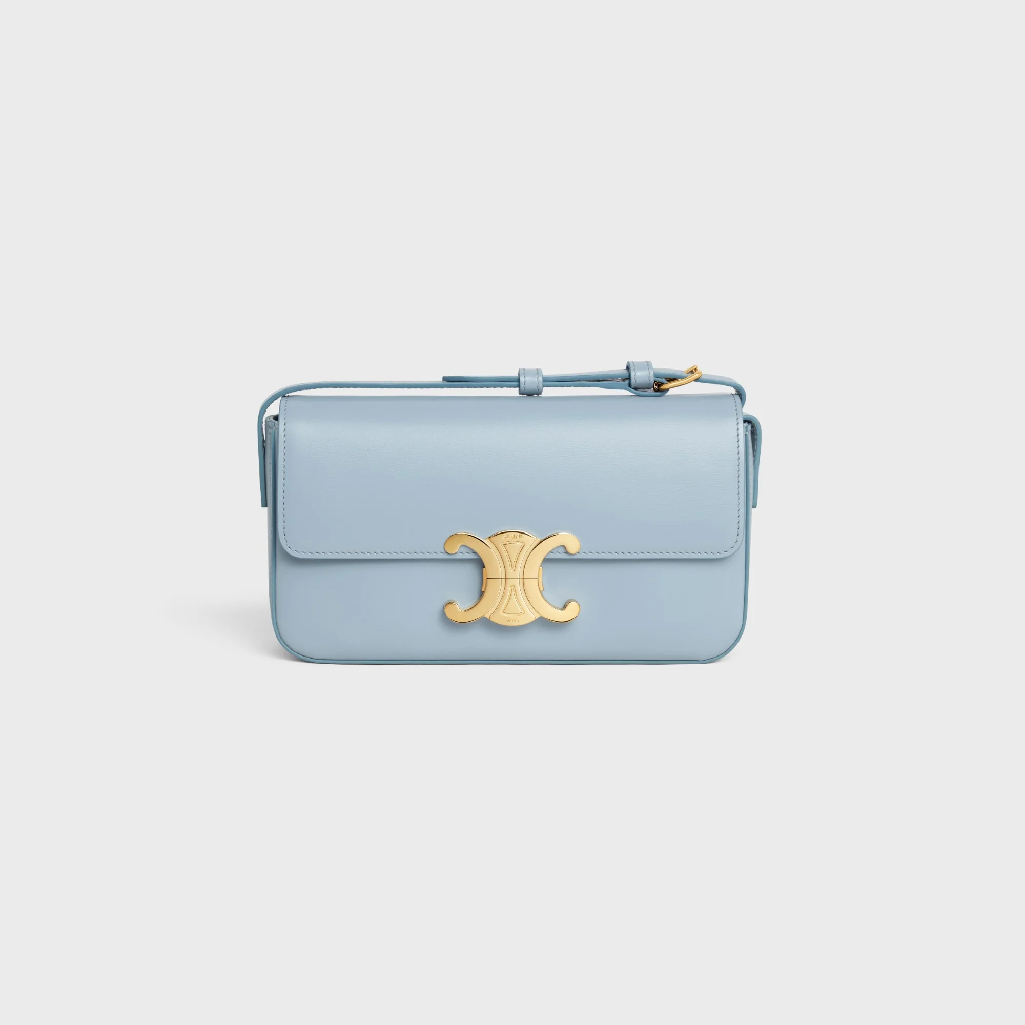 Claude Shoulder Bag Shiny Calfskin - Pale Blue
