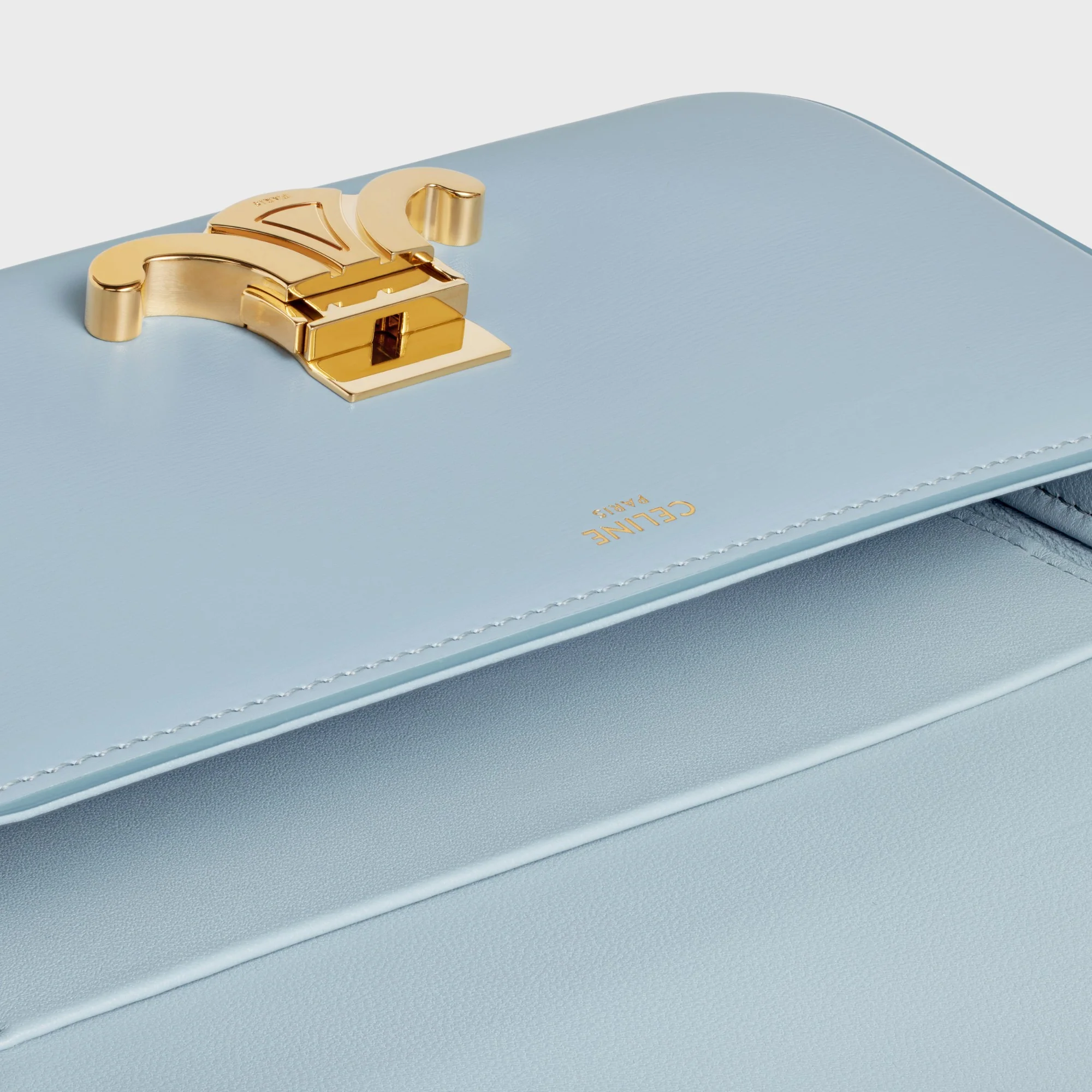 Claude Shoulder Bag Shiny Calfskin - Pale Blue - Image 4