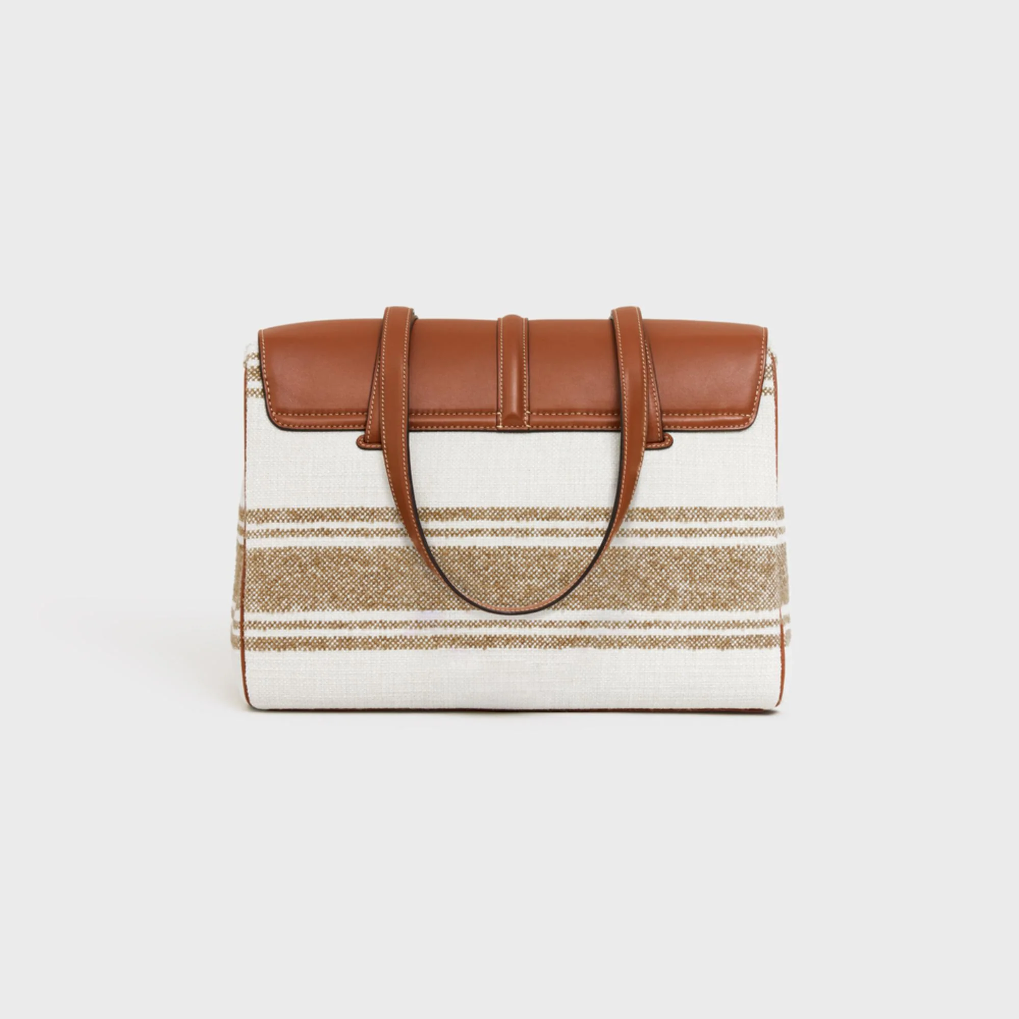 Medium 16 Soft 16 Striped Textile & Calfskin - Tobacco / Tan - Image 3