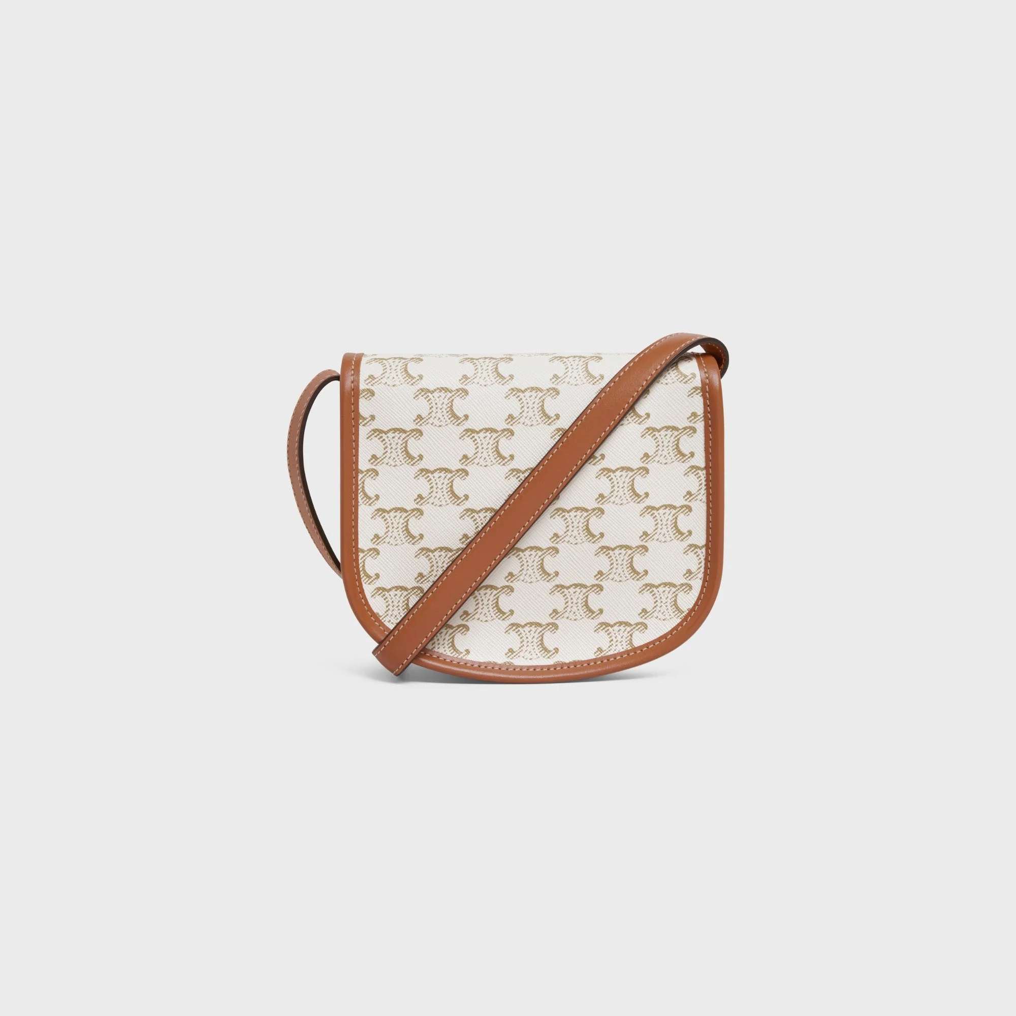 Triomphe Canvas Mini Besace & Calfskin - White - Image 3