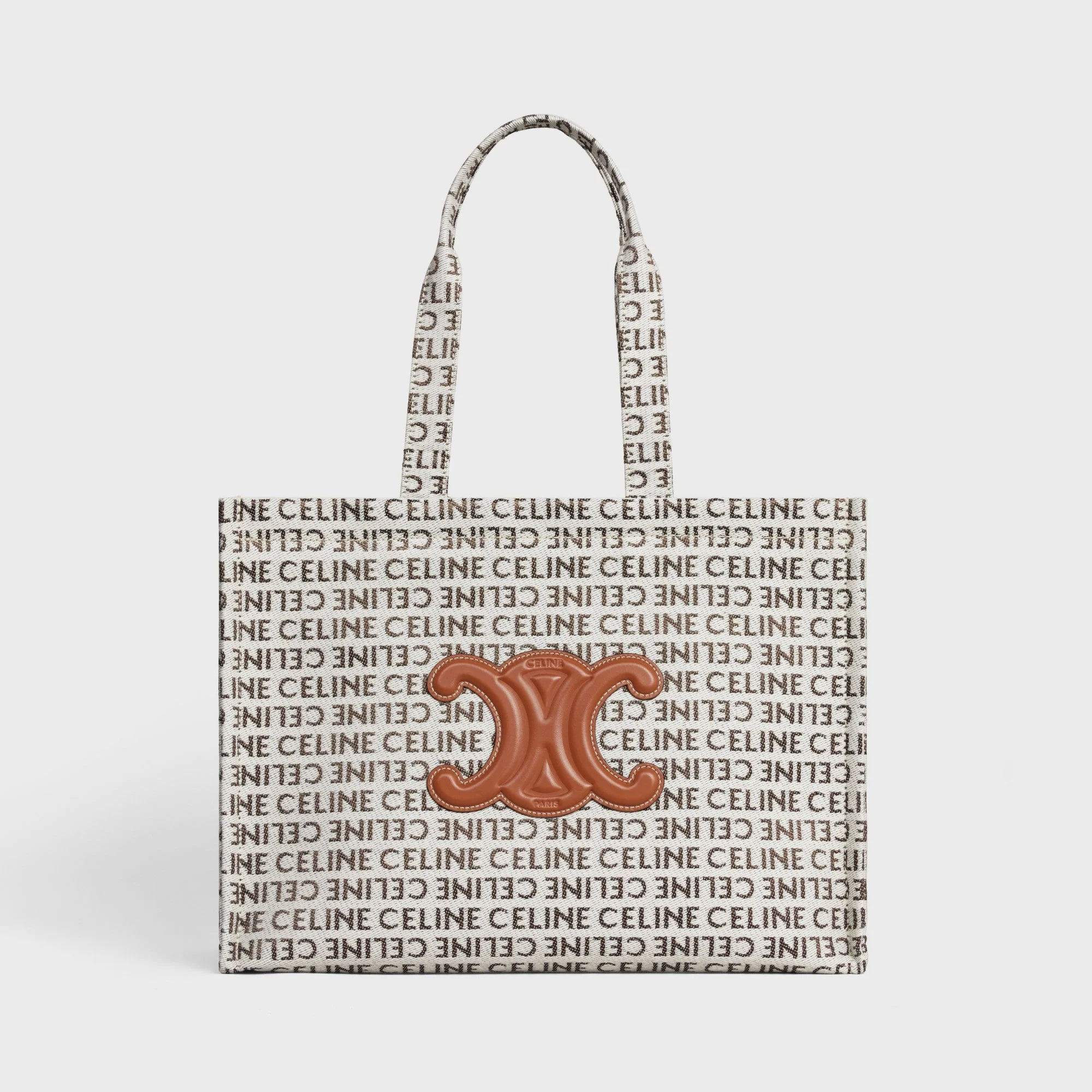 Thais Large Cabas Textile W/Celine All Ove - Natural / Tan - Image 4