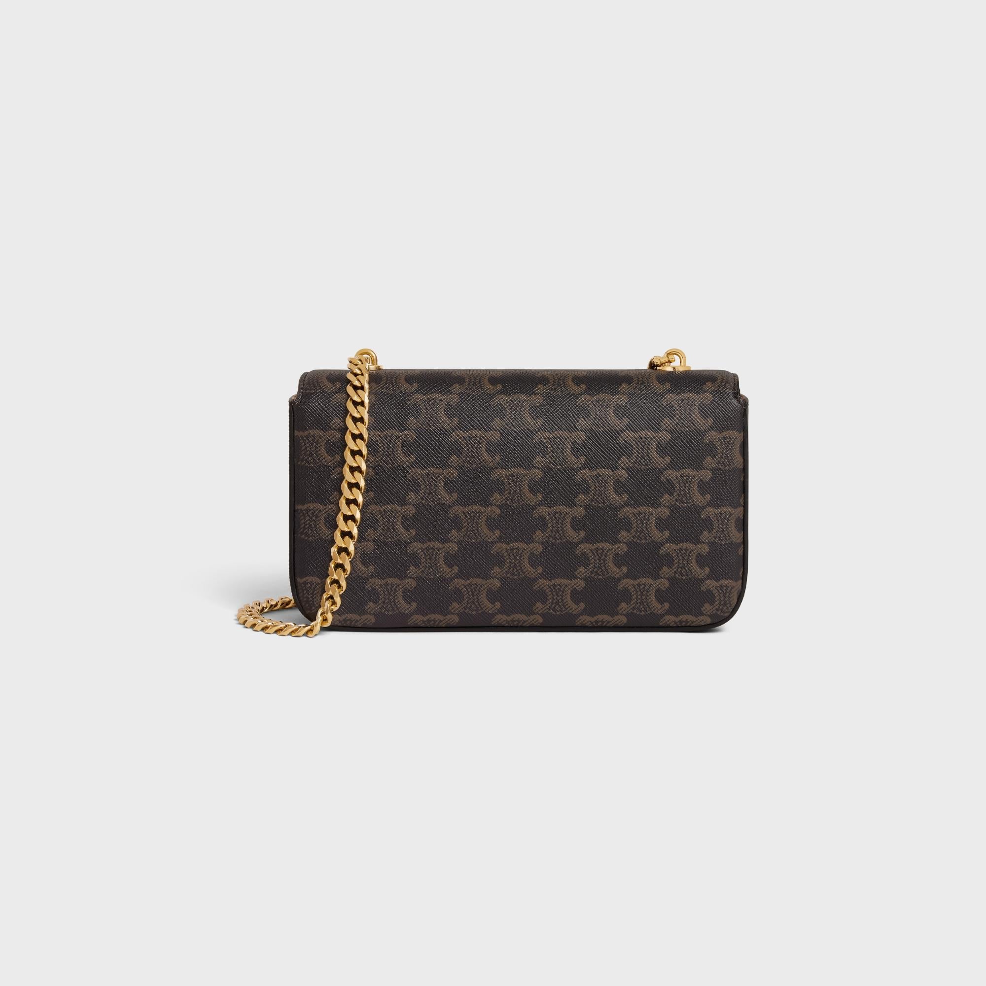 Triomphe Canvas Chain Shoulder Claude & Calfskin - Tan - Image 3