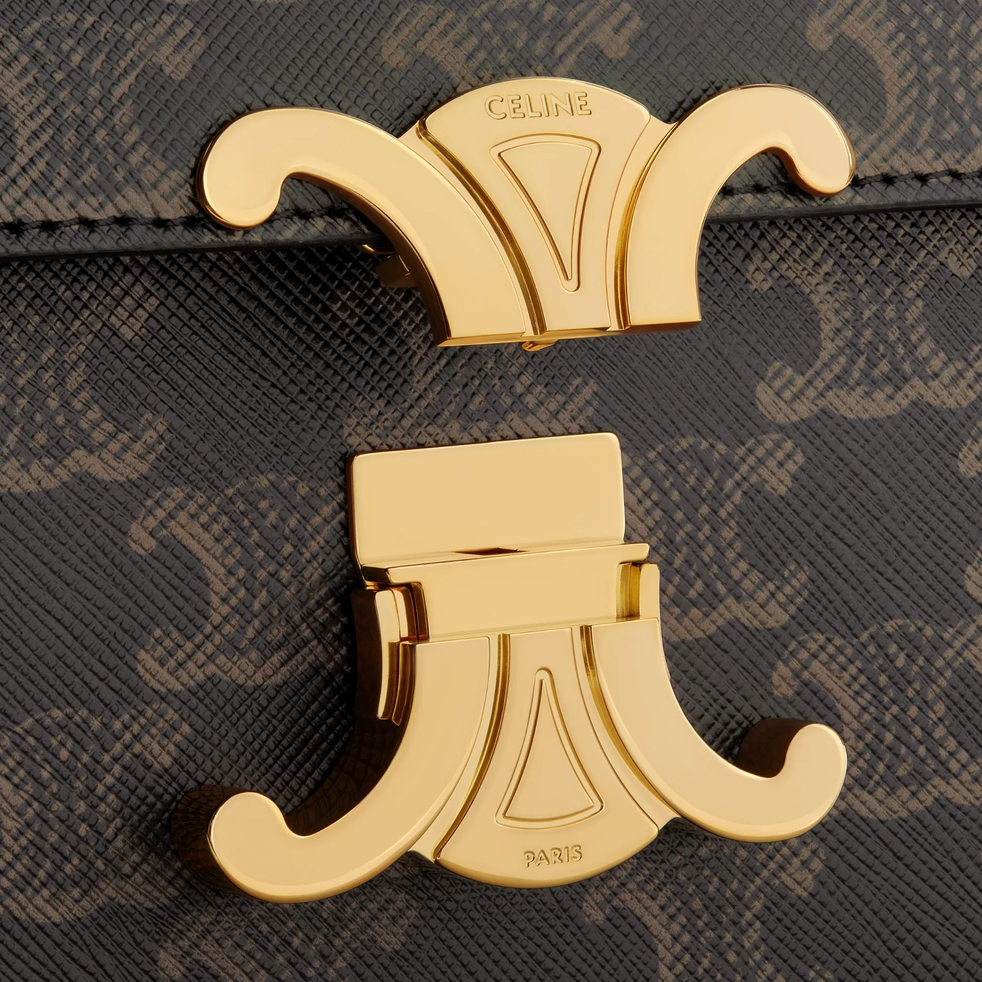 Triomphe Canvas Chain Shoulder Claude & Calfskin - Tan - Image 5