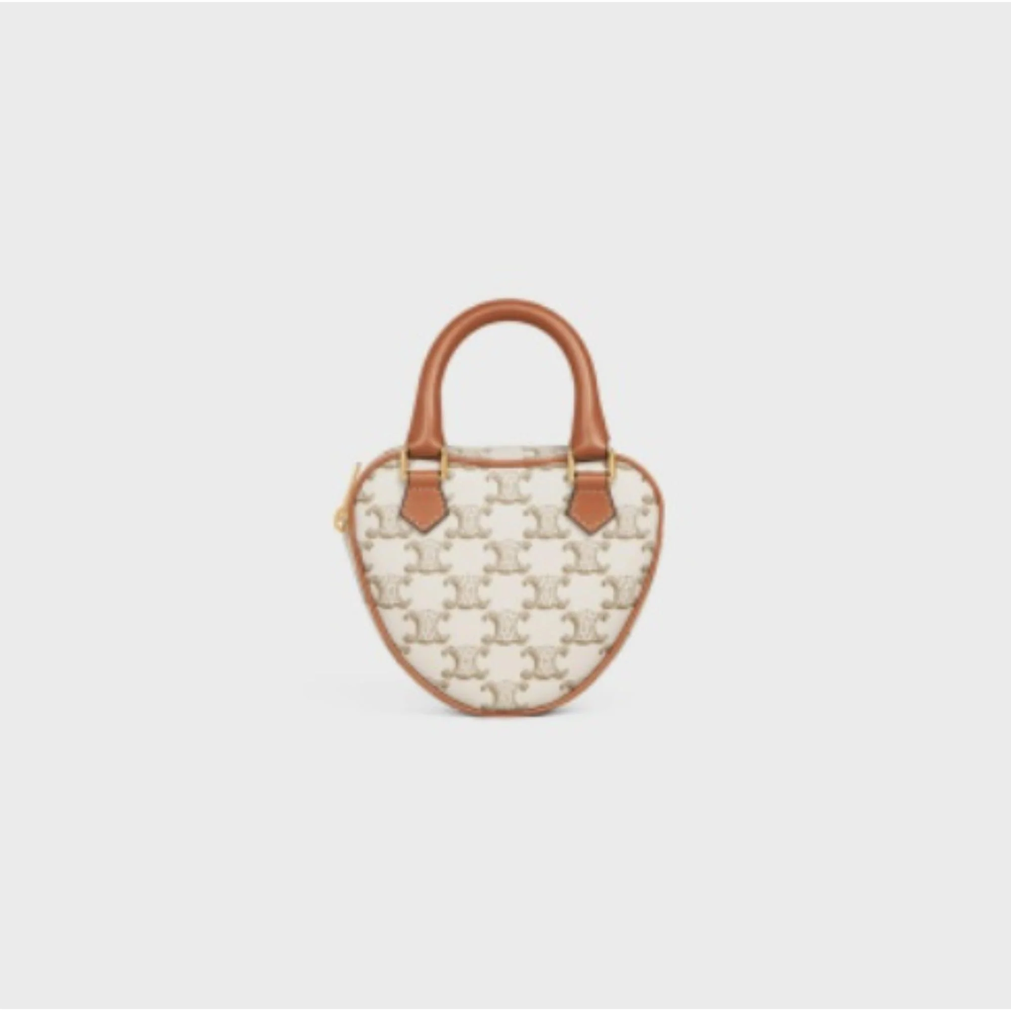 Triomphe Canvas Medium Celine Cœur & Calfskin - White - Image 2
