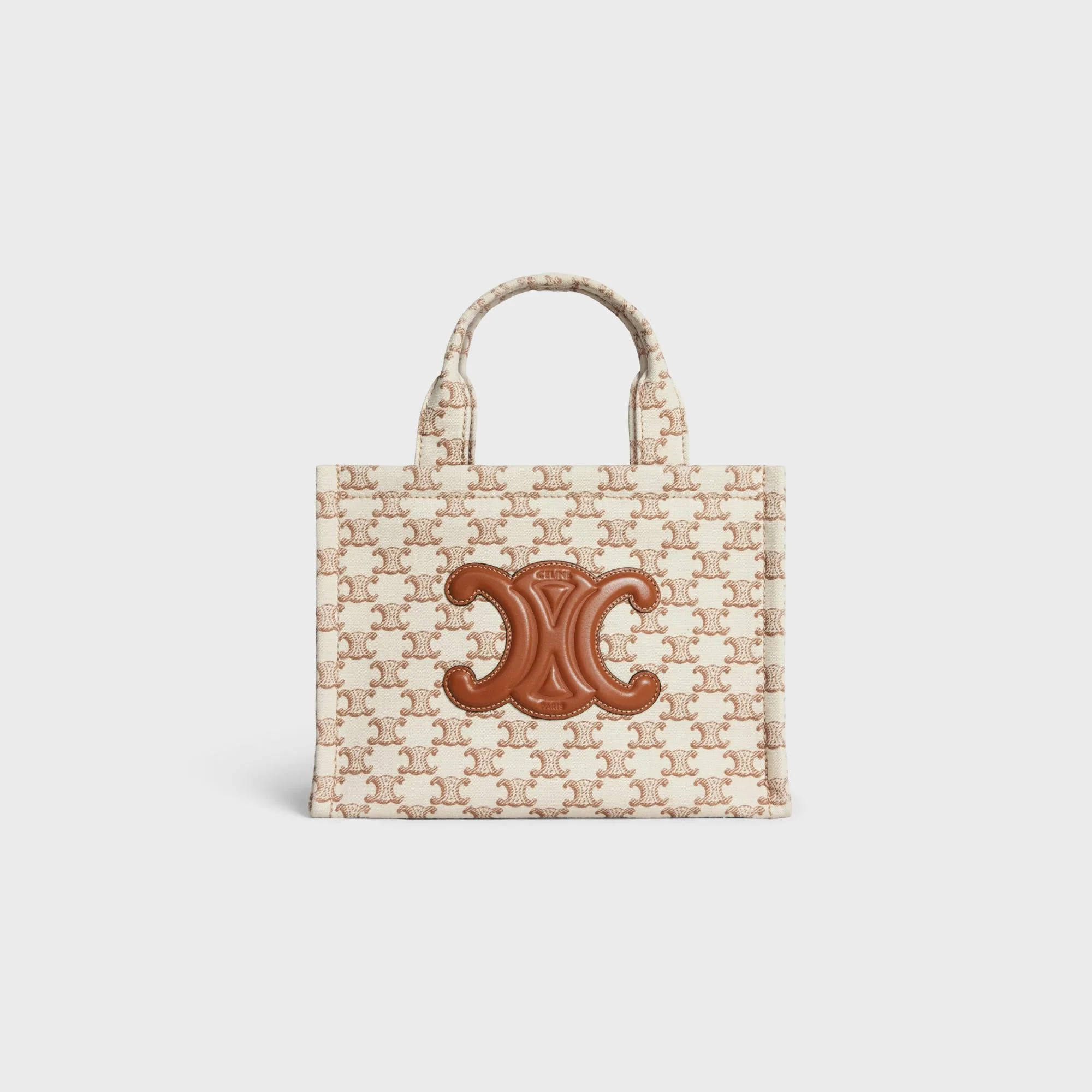 Thais Small Cabas Text.W/Triom.Canv.Pr - White